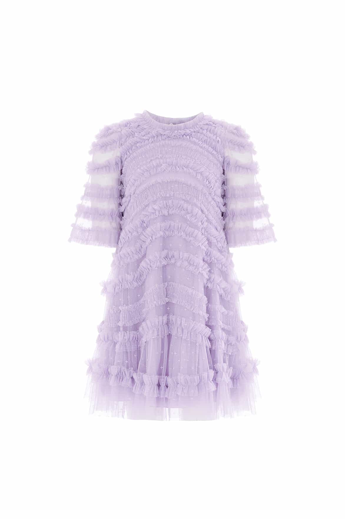 Needle & Thread Amara Ruffle Kids Dress sukienka fioletowa