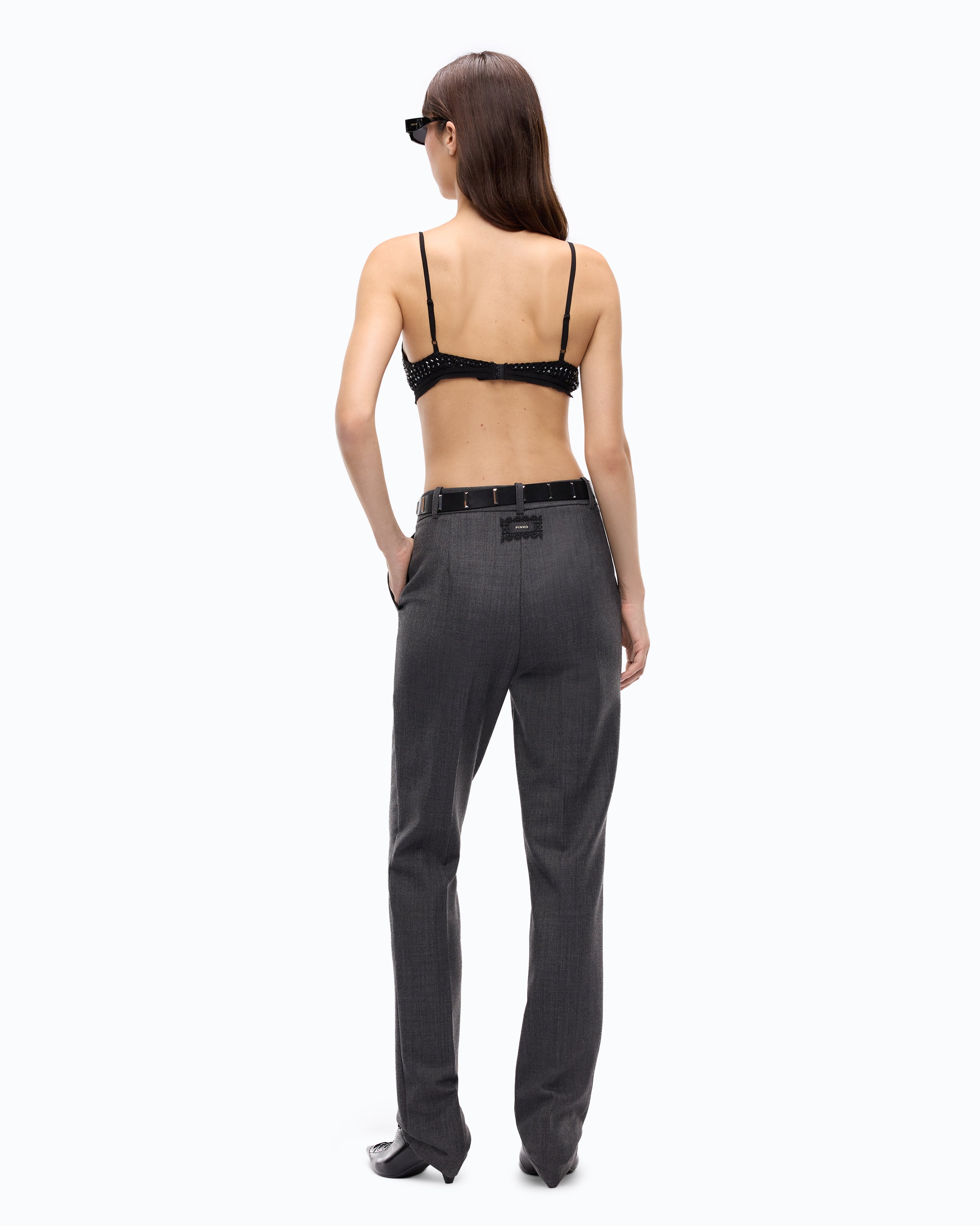 Pinko Spider Top biustonosz siateczkowy czarny