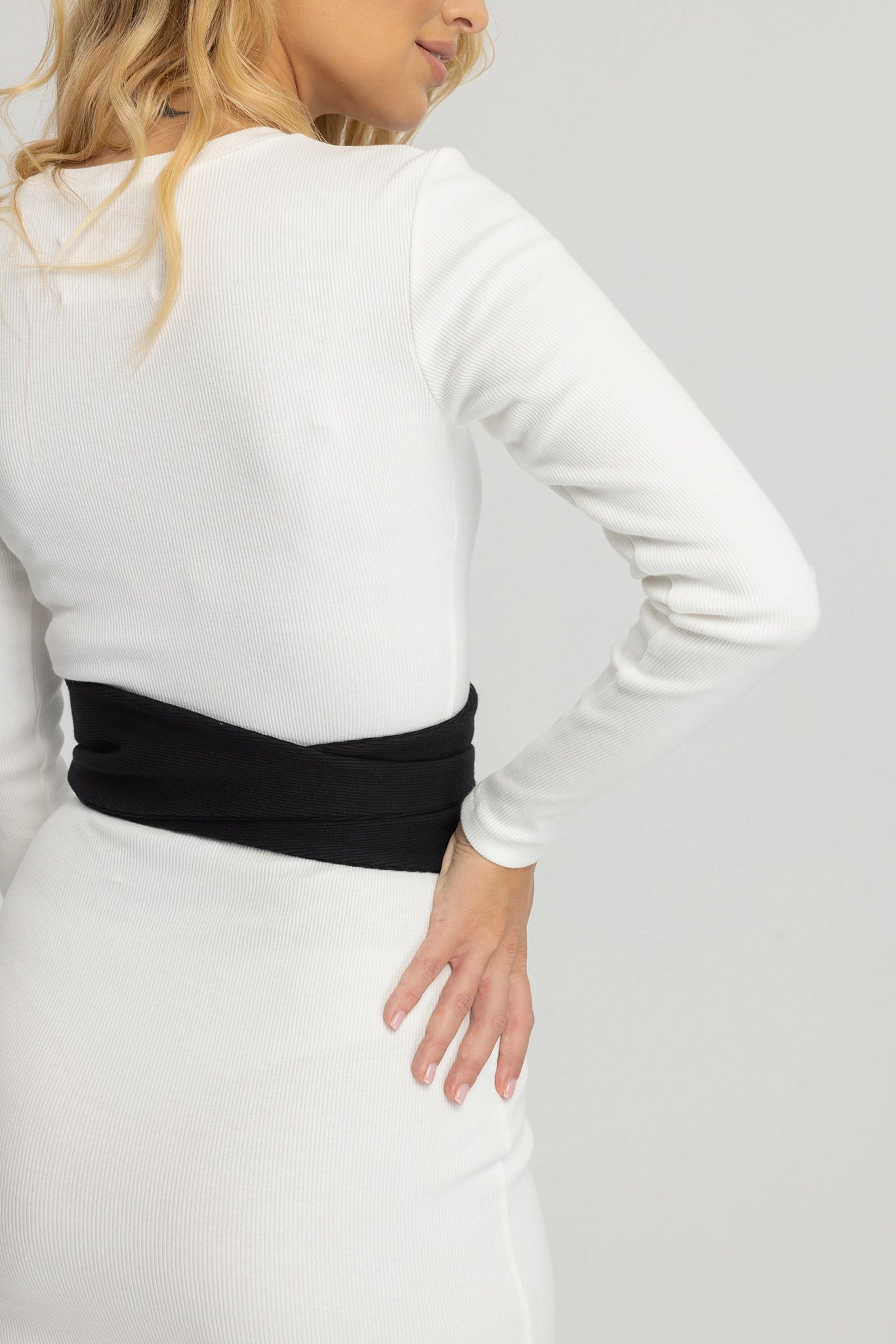Nudyess Dark Belt pasek czarny prążkowany