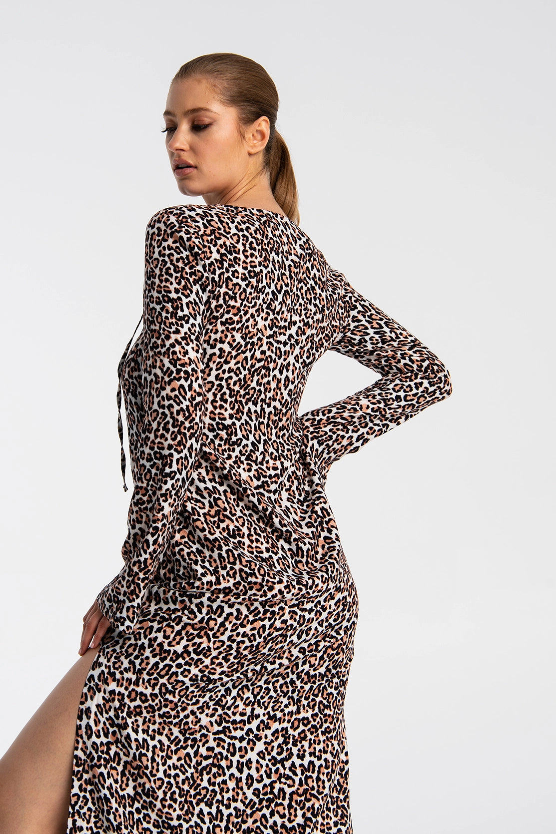 Nudyess Pontos sukienka maxi Pattern-Brown wiskozowa