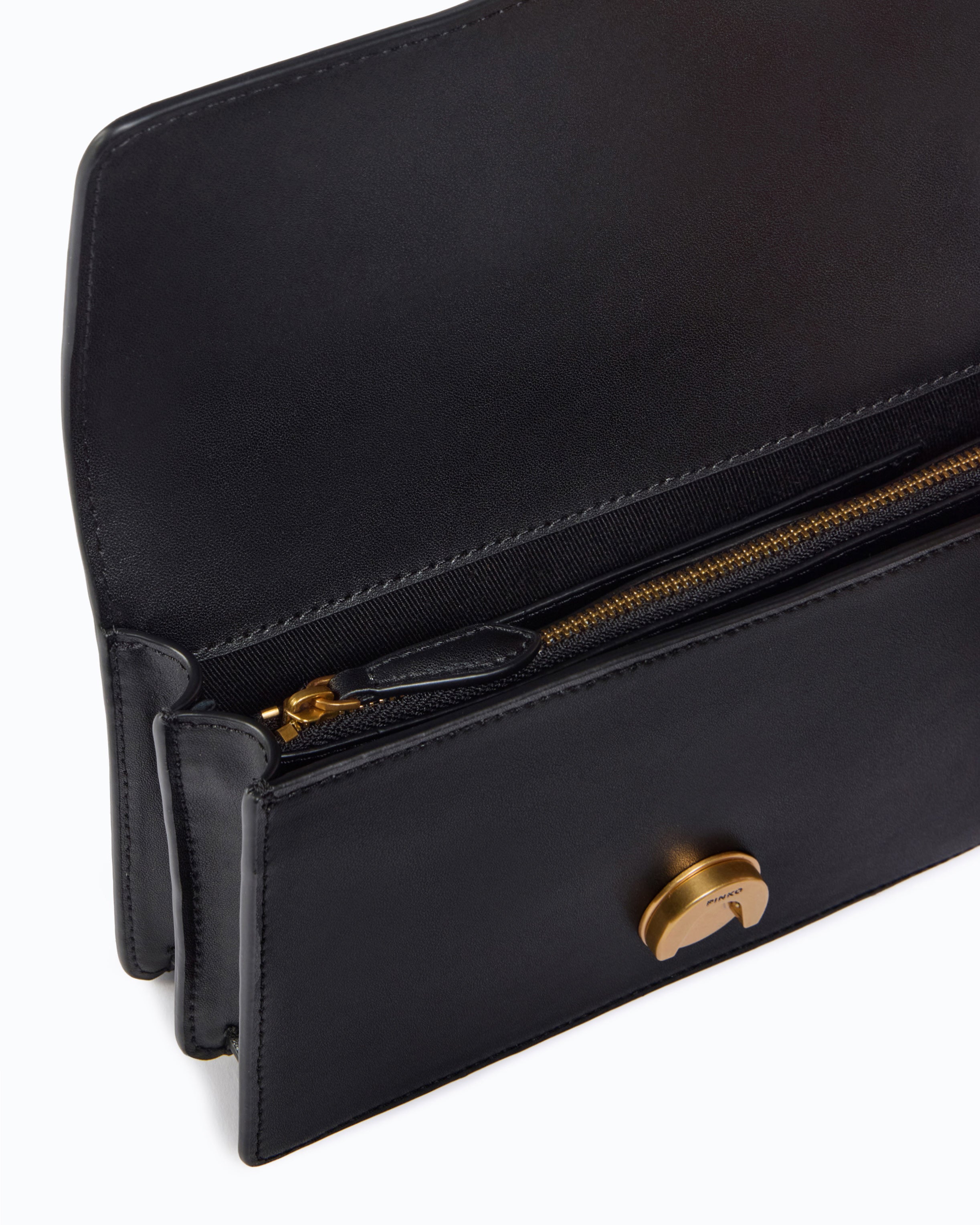 Pinko Love Bag One torebka skórzana czarna mała