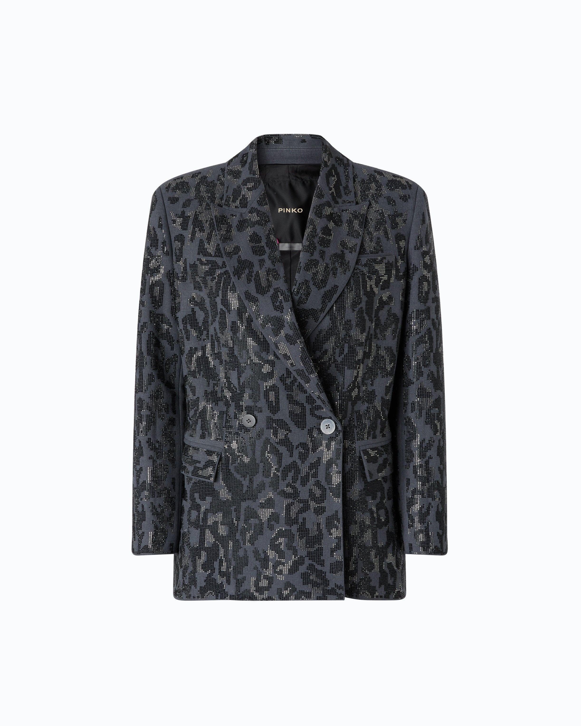 Pinko Jaguar Jacket żakiet szary kryształki
