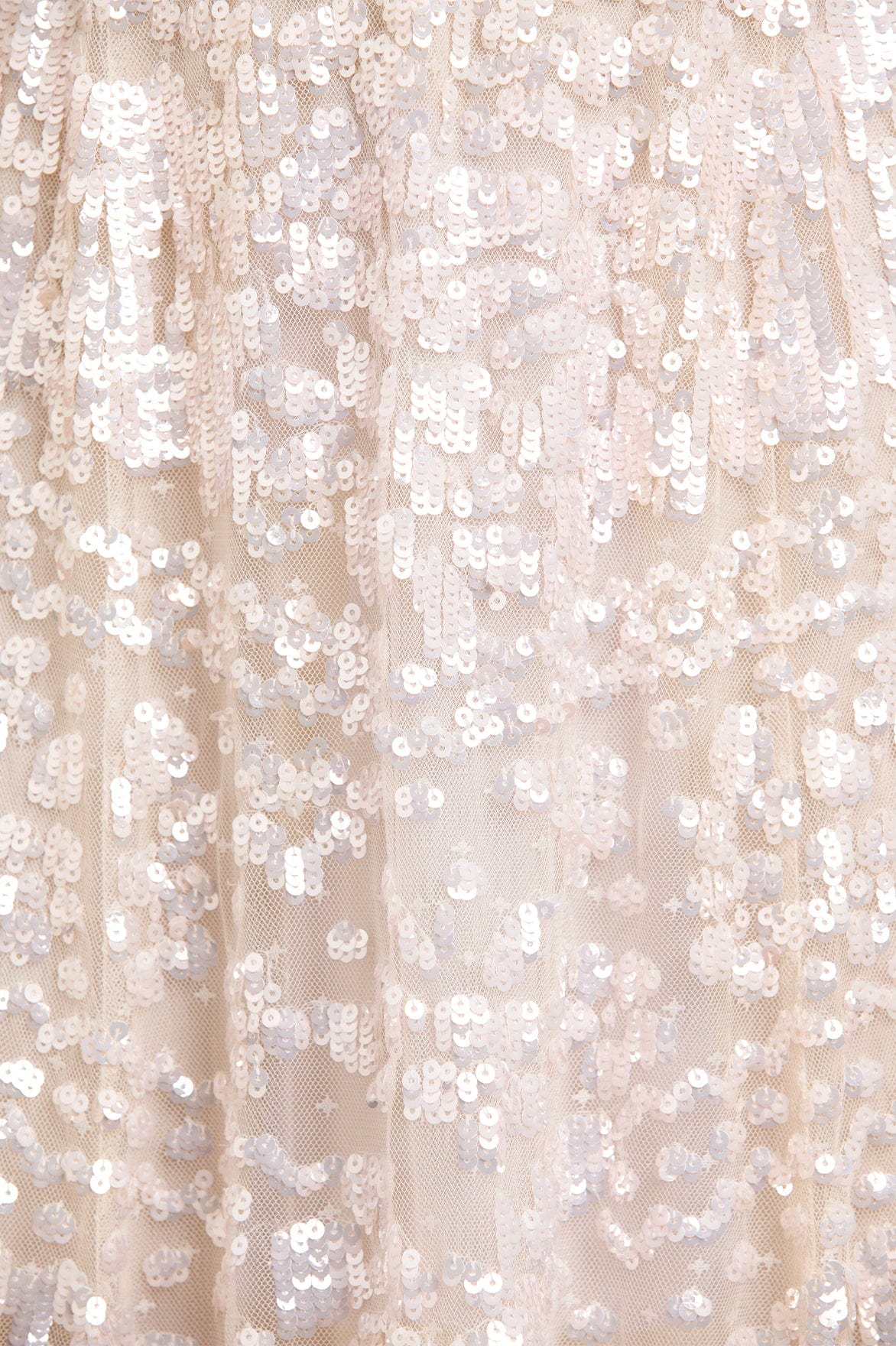 Needle & Thread Anais Sequin Gown sukienka kremowa cekinowa