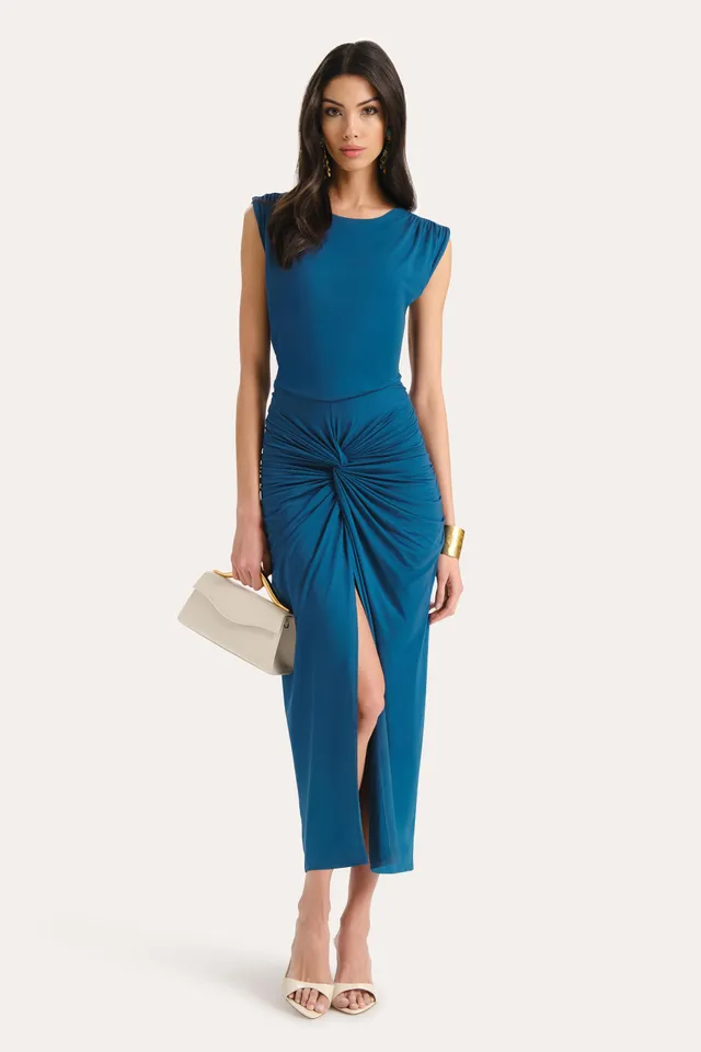 Elie Tahari Gwen E5523616 Sukienka midi teal