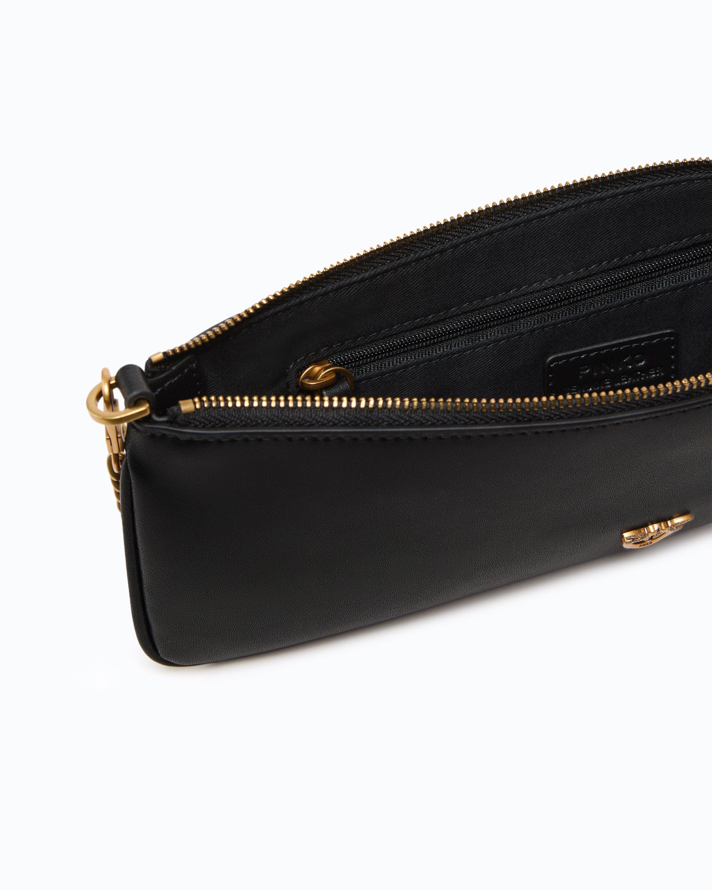 Pinko New Horizontal Flat torebka skórzana czarna