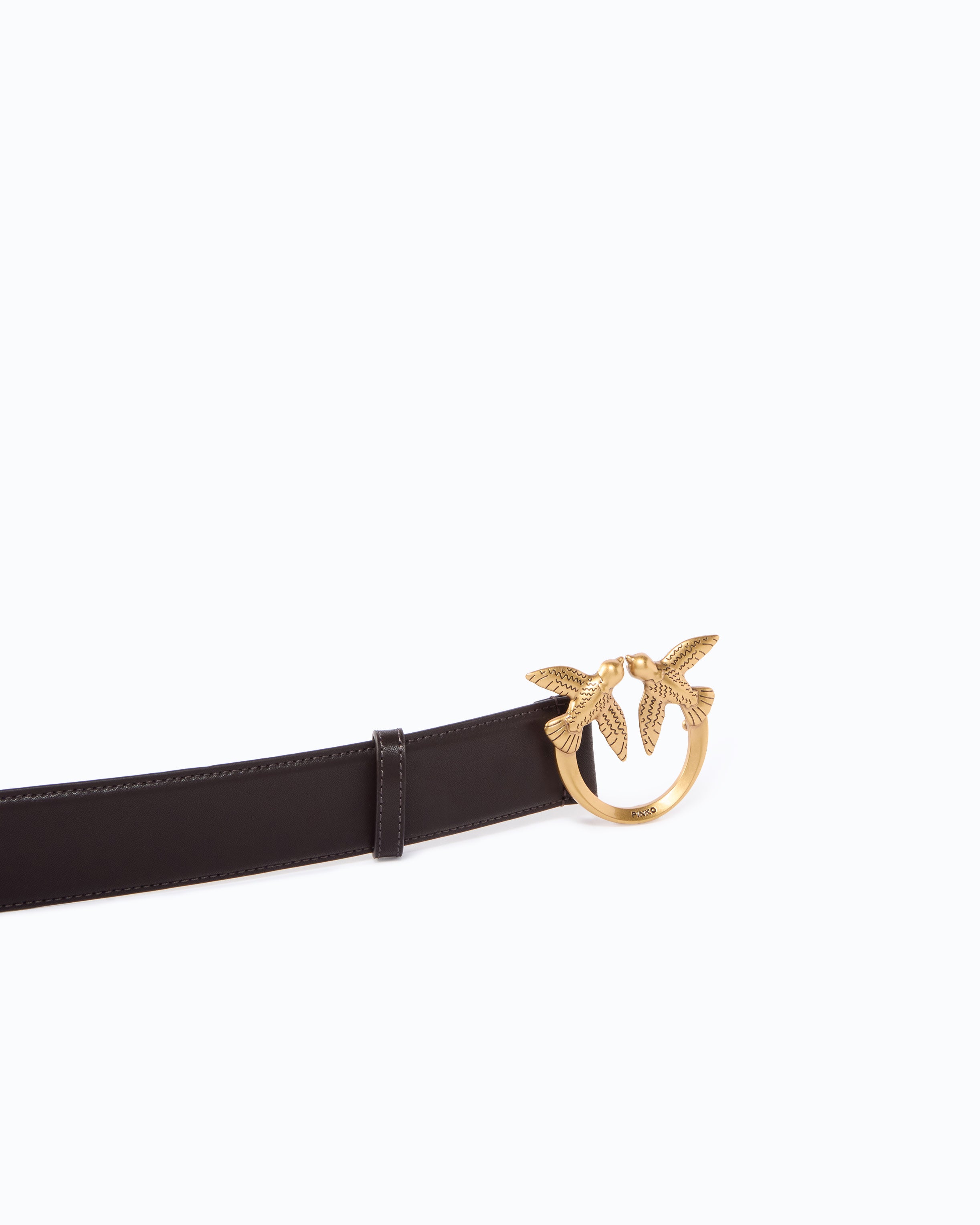 Pinko Love Birds High Leather Belt 4cm pasek skórzany