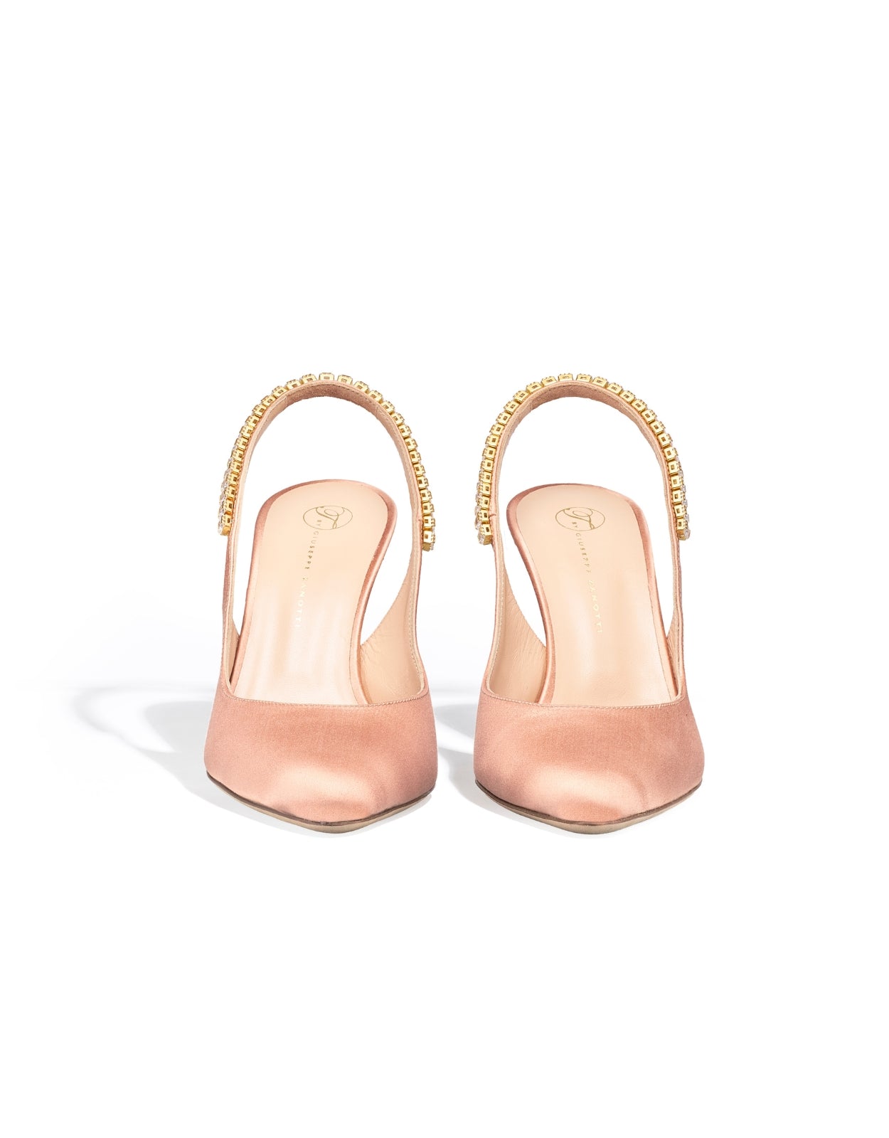 Temperley London Raven szpilki slingback nude satynowe 10 cm