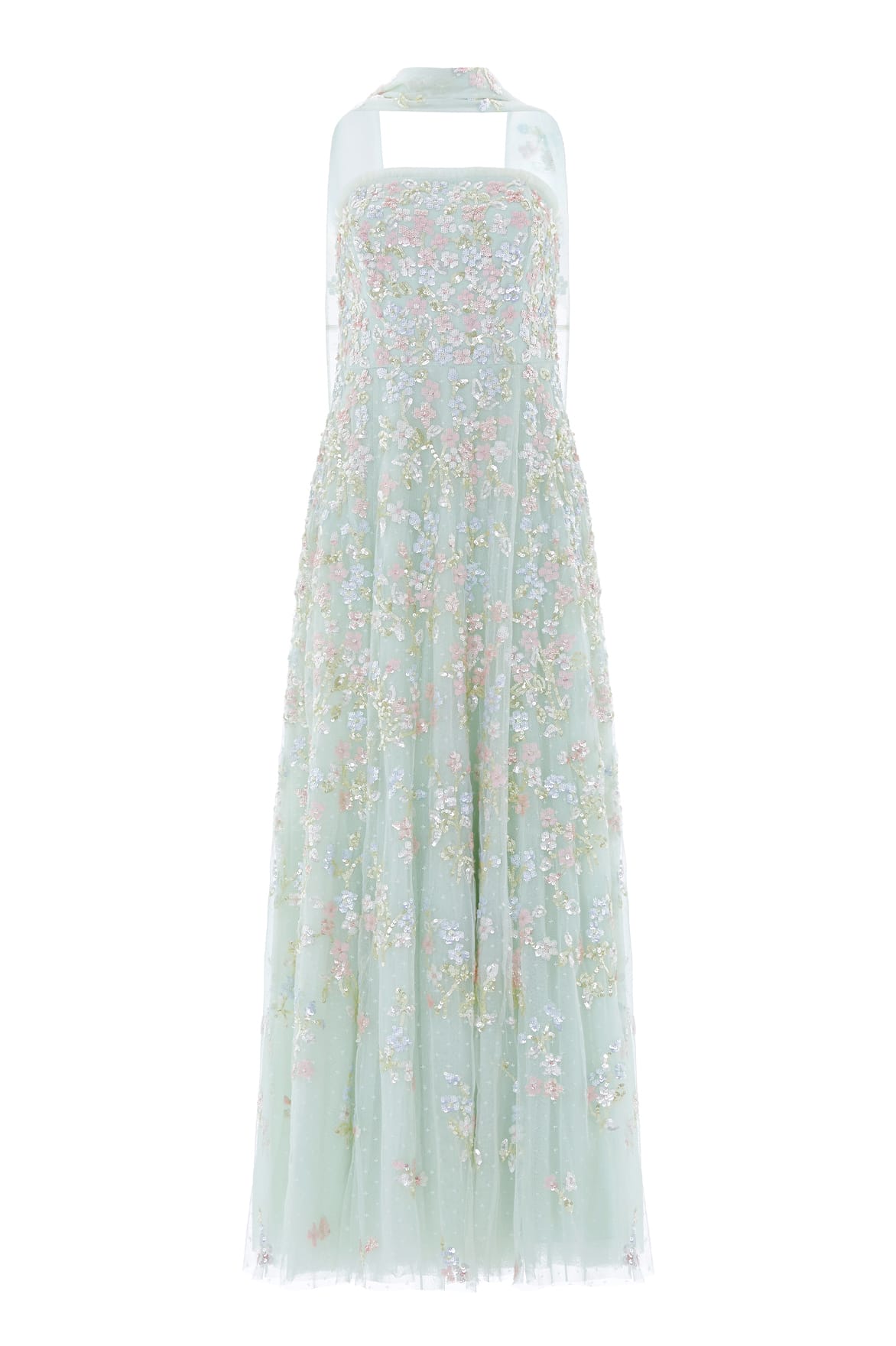 Needle & Thread Forget-Me-Not sukienka wieczorowa Green cekinowa