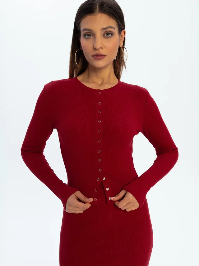 Nudyess Helsa top kardigan Cherry zapinany 50 cm