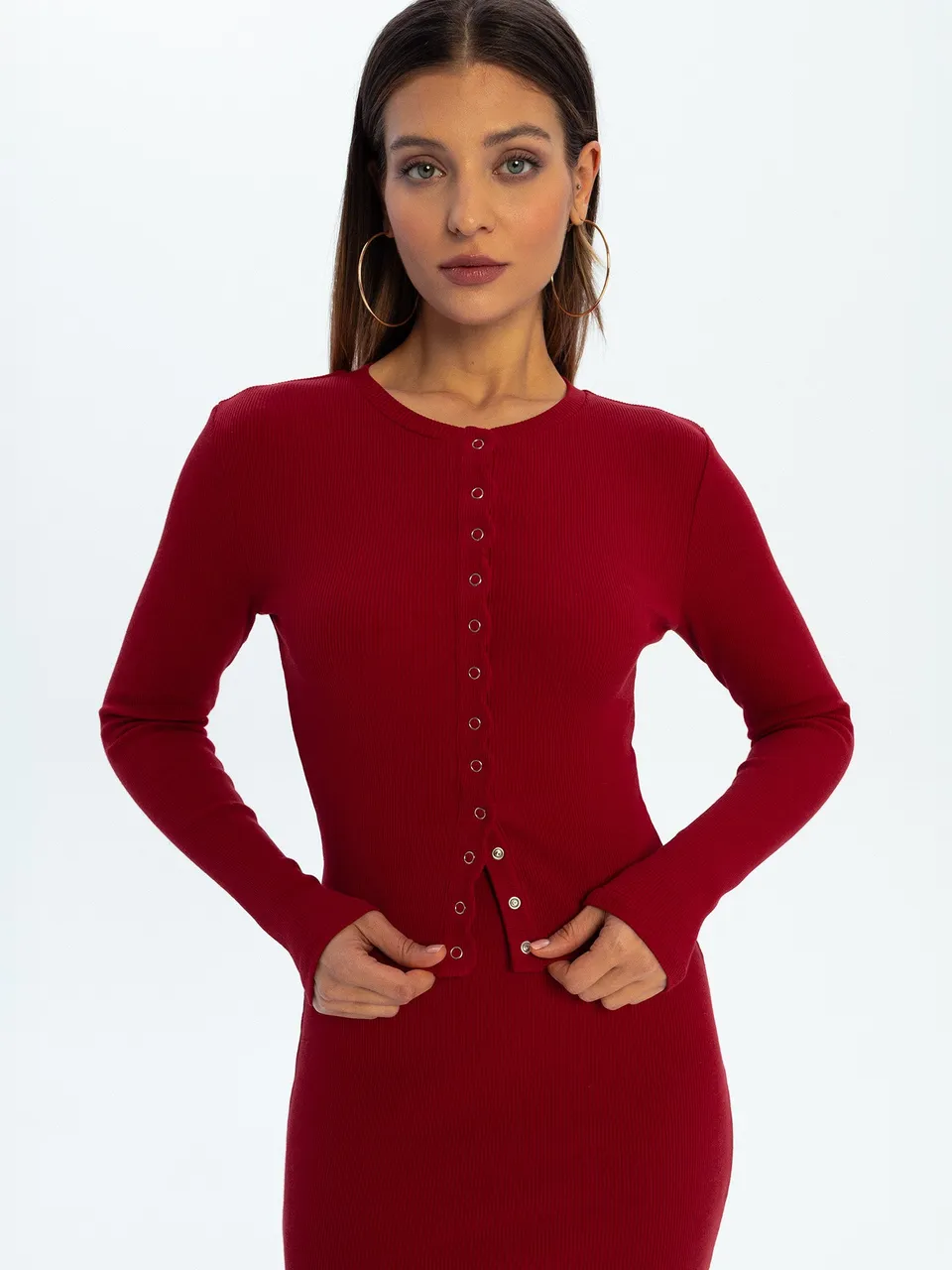 Nudyess Helsa top kardigan Cherry zapinany 50 cm