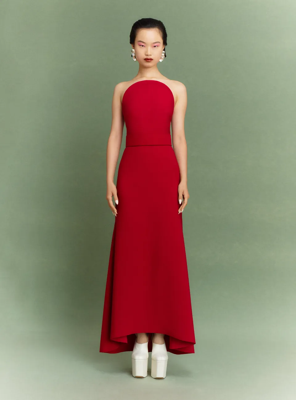 Solace London Ember sukienka maxi rubin bez ramiączek