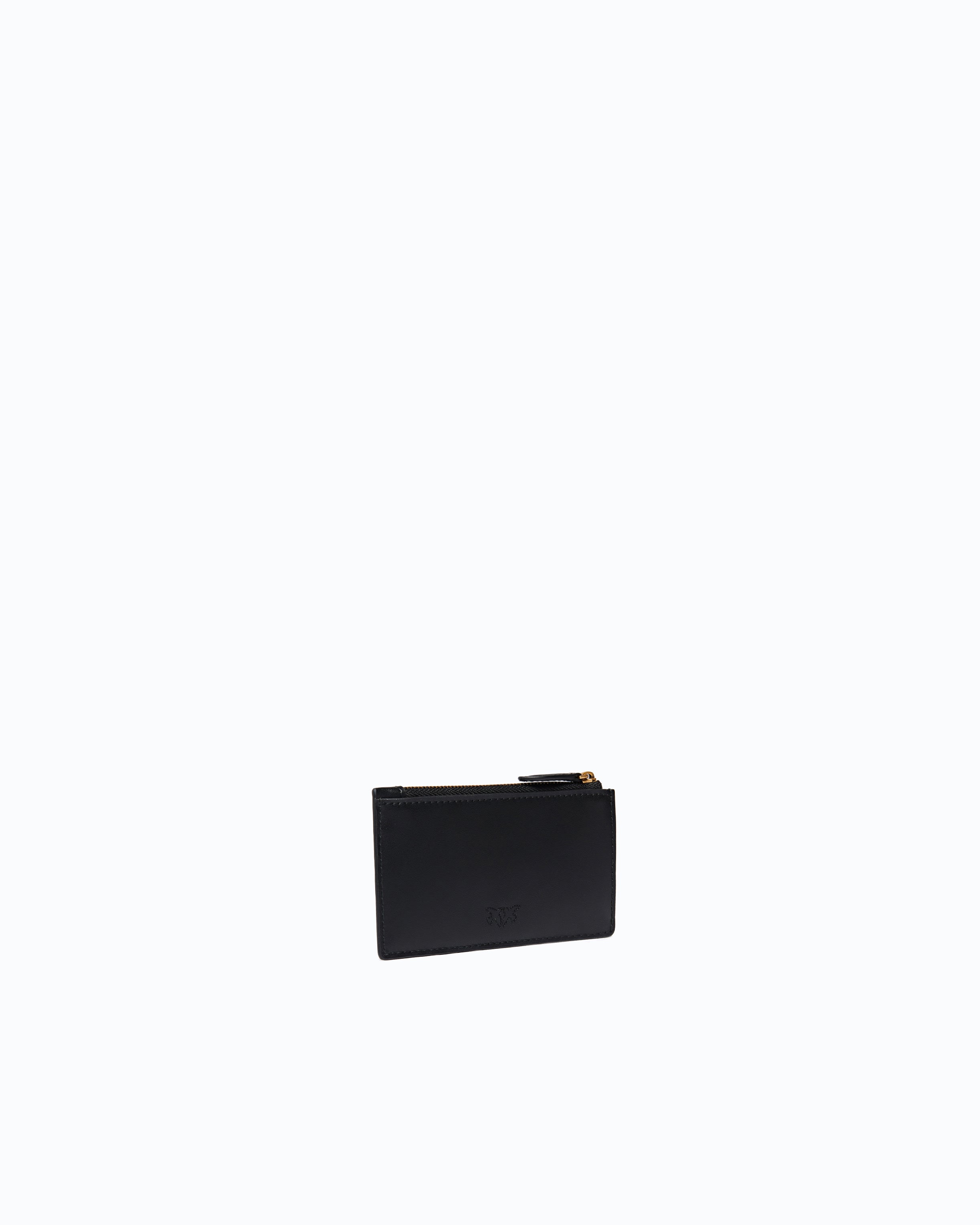 Pinko Zipped Card Holder etui czarne skóra