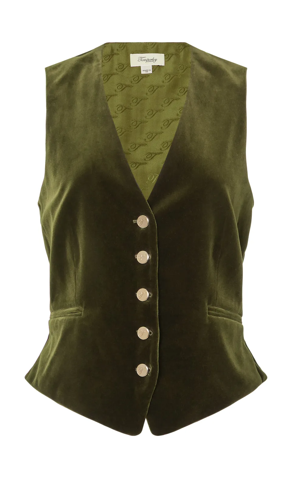 Temperley London Clove Velvet Waistcoat kamizelka Militare aksamitna