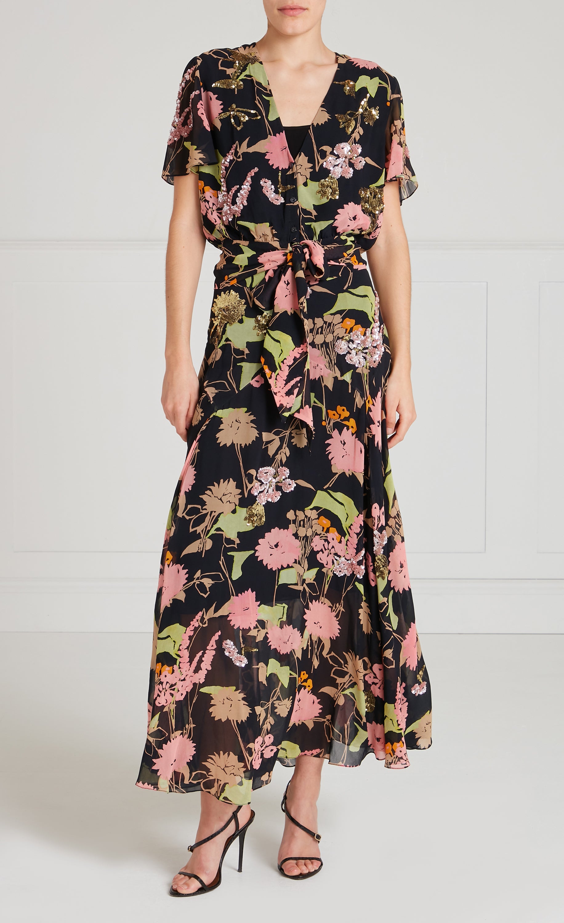 Temperley London Maisie Skirt spódnica midi Black Mix