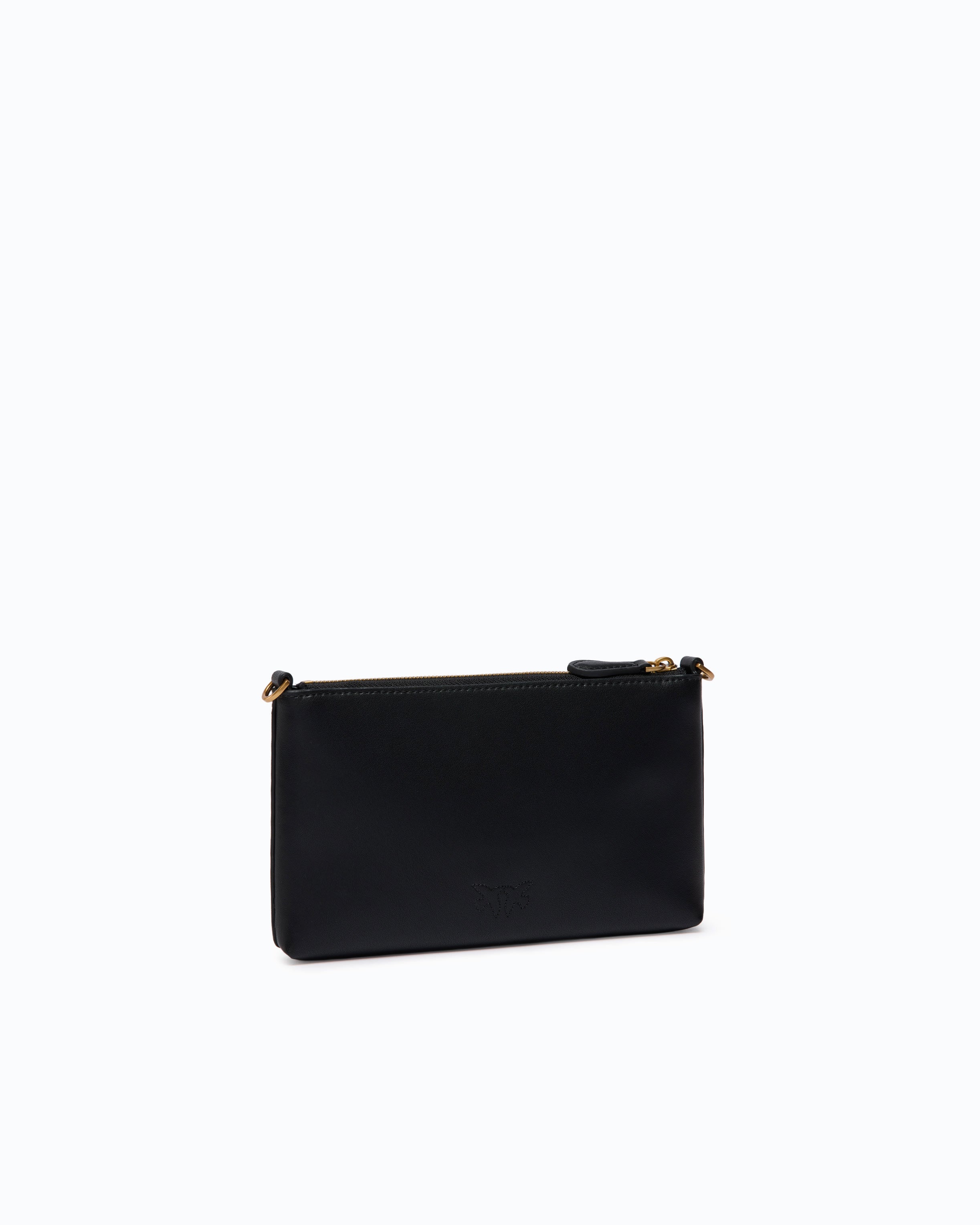 Pinko Flat Mini kopertówka skórzana czarna