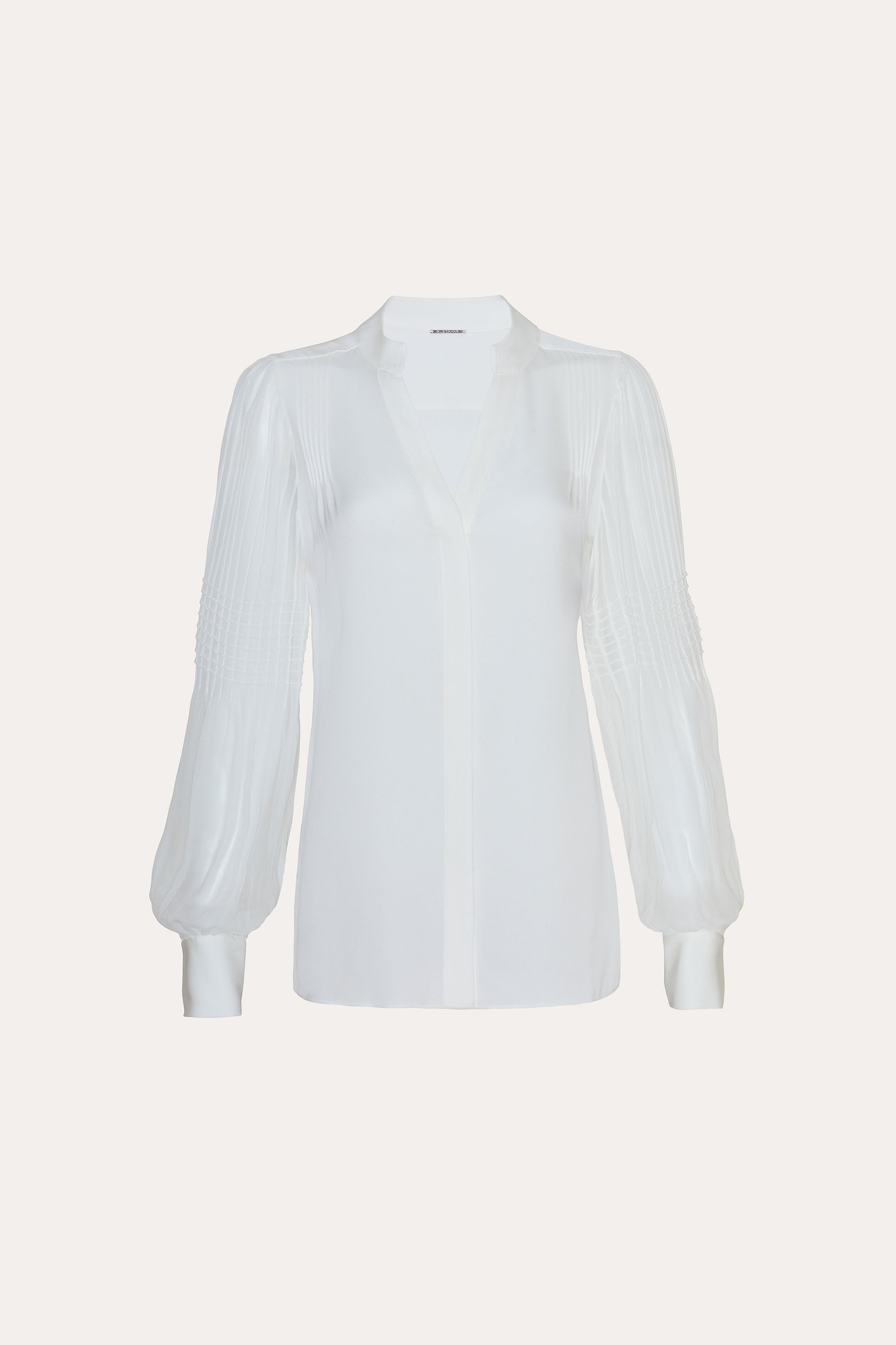 Elie Tahari Chiffon Button koszula Fresh Pearl