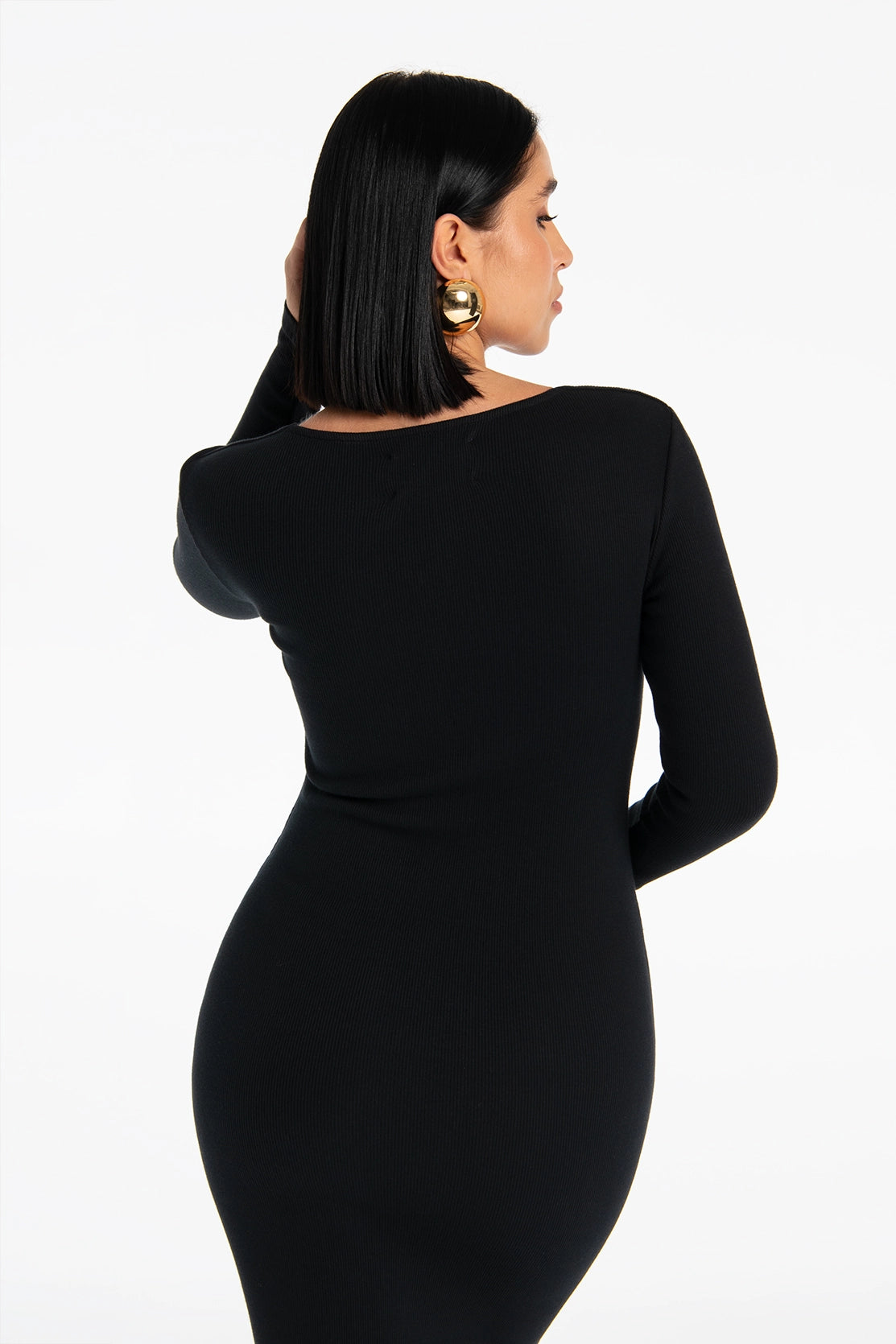 Nudyess Freezing sukienka midi Black rozpinana