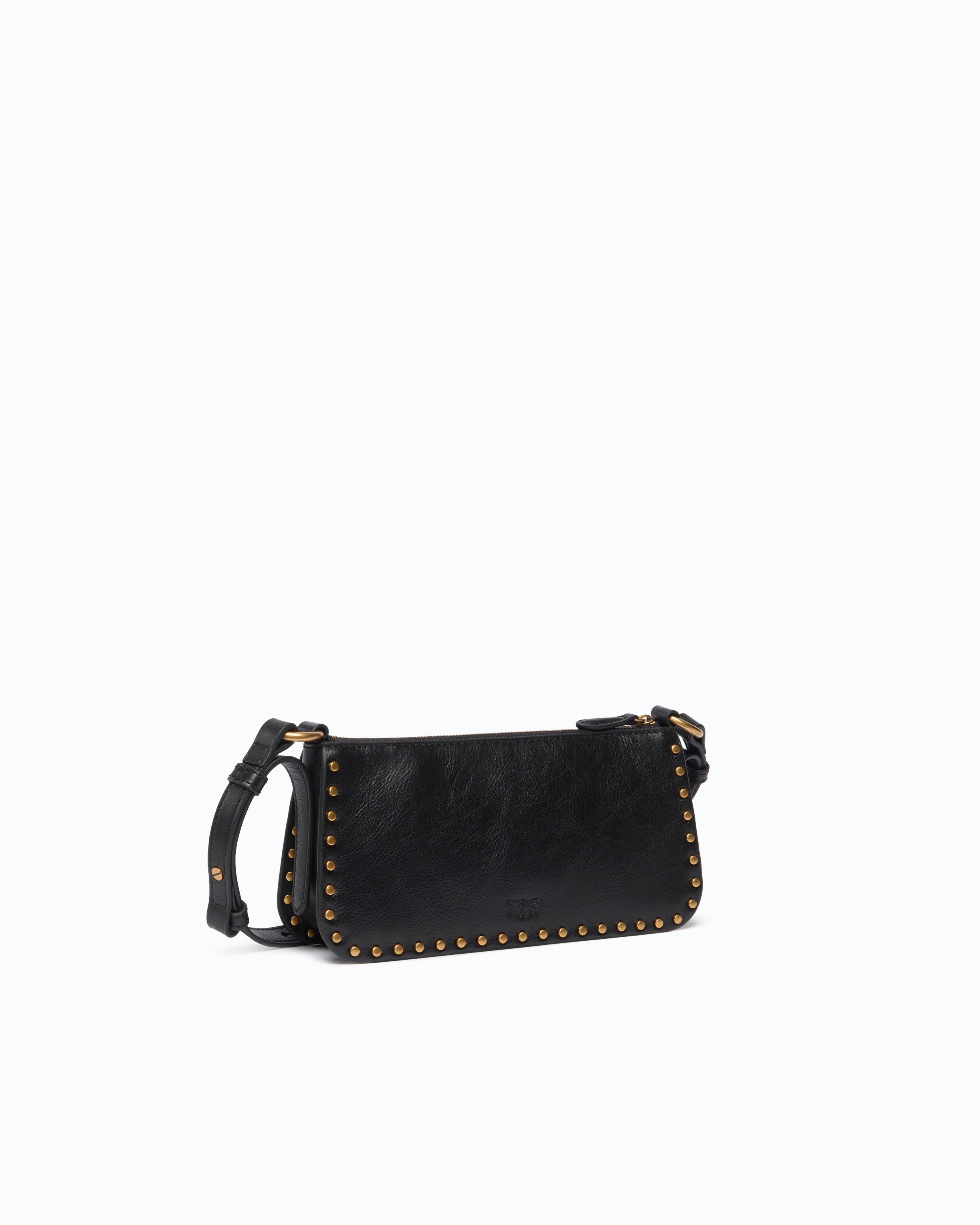 Pinko Half Moon Mini torebka skórzana czarna