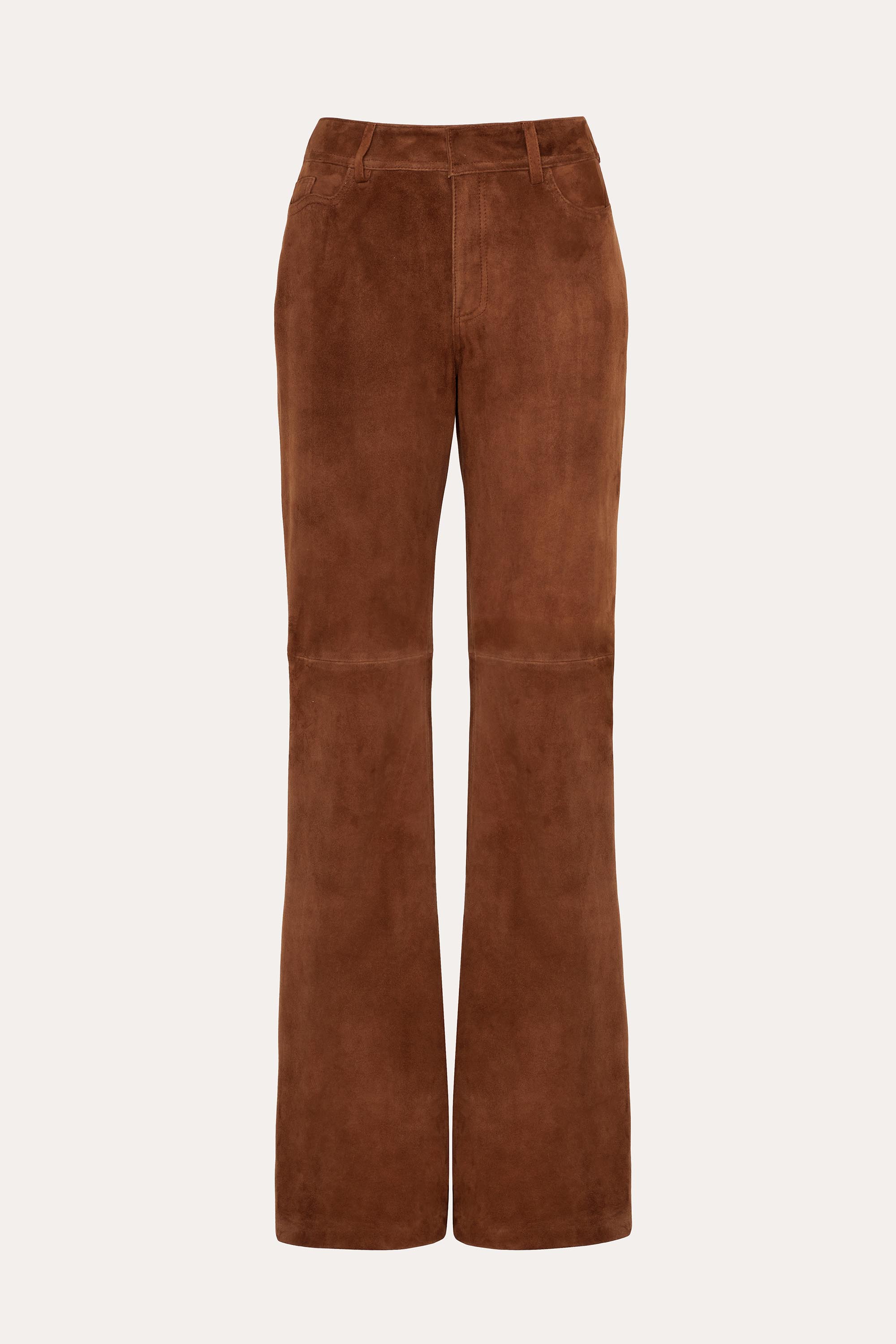 Elie Tahari Anouk spodnie zamszowe flared Chestnut