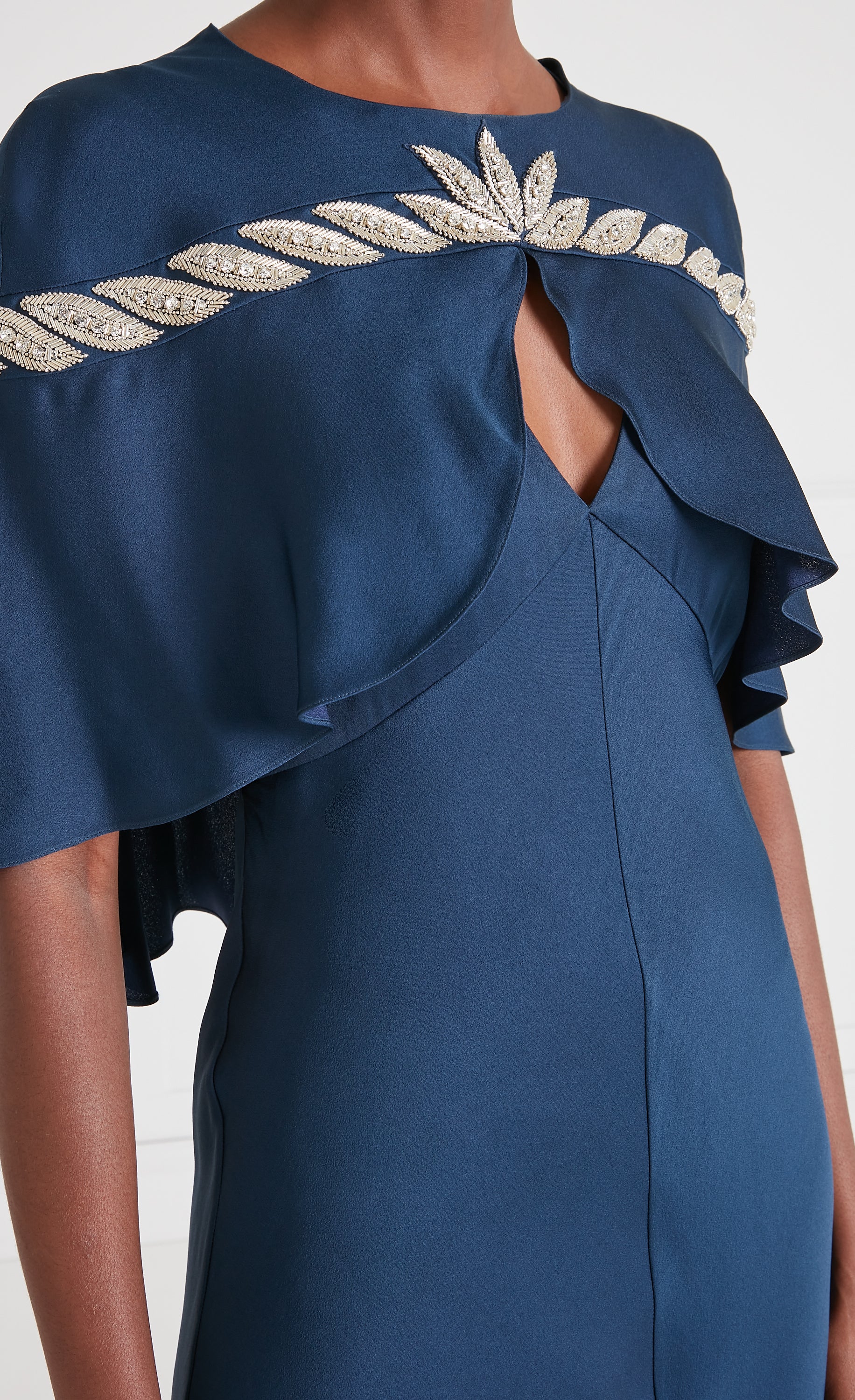 Temperley London Vine Cape Gown sukienka Midnight midi
