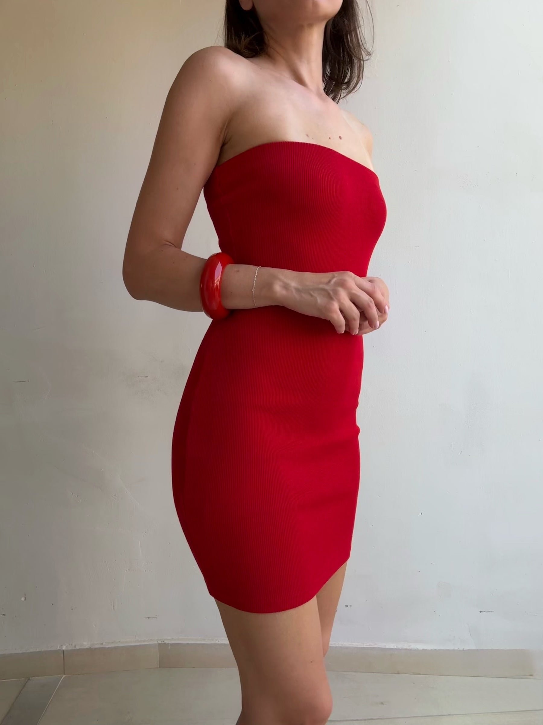 Nudyess Melrose sukienka mini czerwona tuba