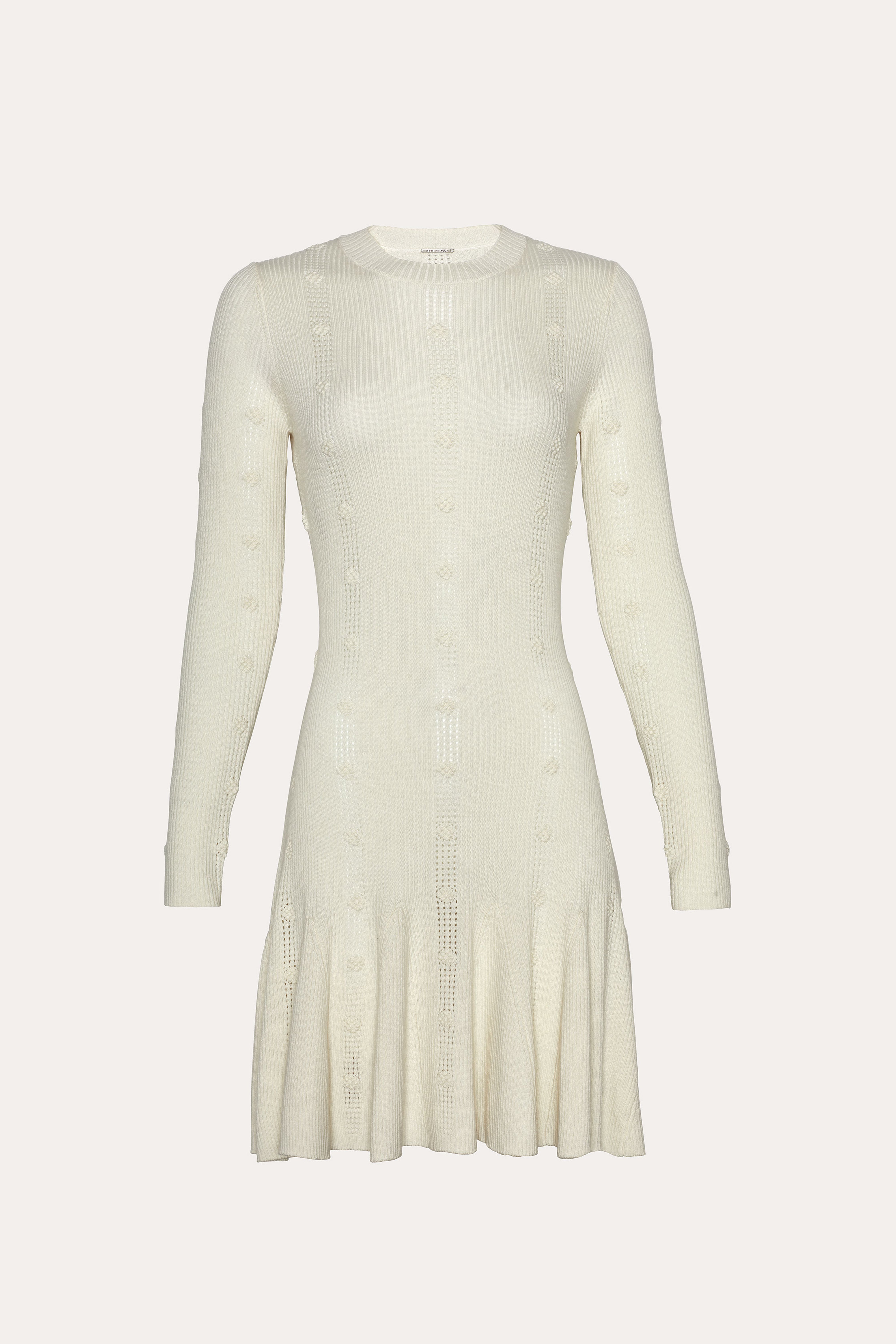 Elie Tahari sukienka dzianinowa jedwabna Ivory mini