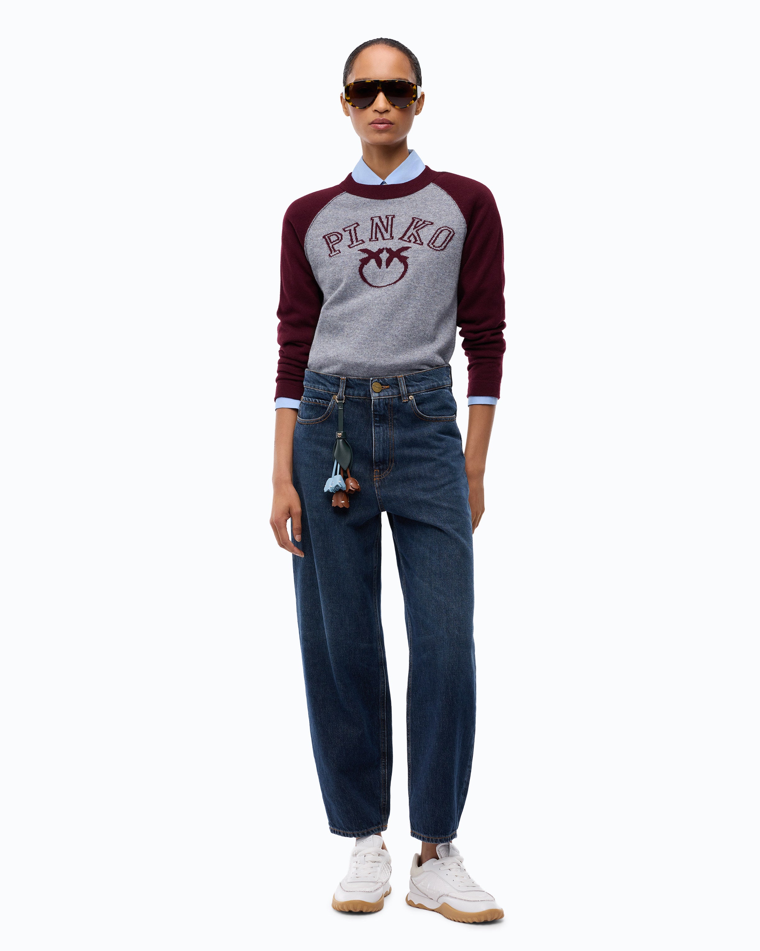 Pinko Amsterdam Sweater sweter wełna kaszmir szary