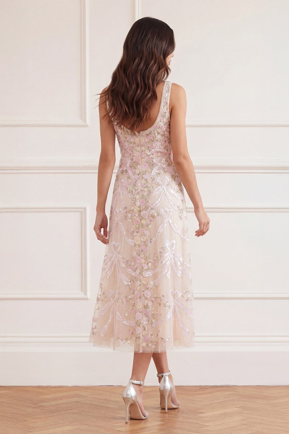 Needle & Thread Ribbon Heart Ballerina Dress sukienka kremowa