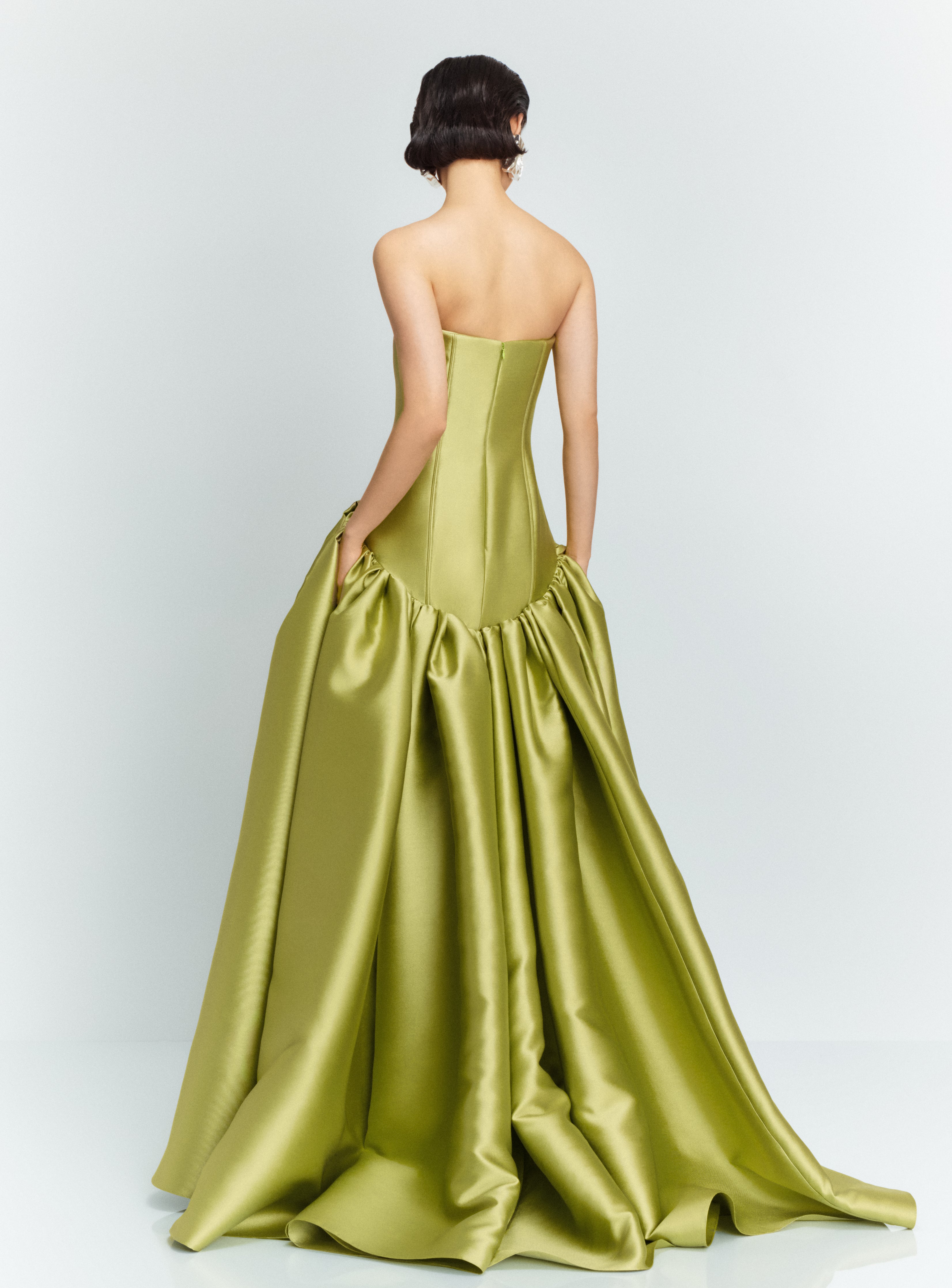 SOLACE LONDON The Cassias Maxi Dress sukienka gruszkowa zieleń