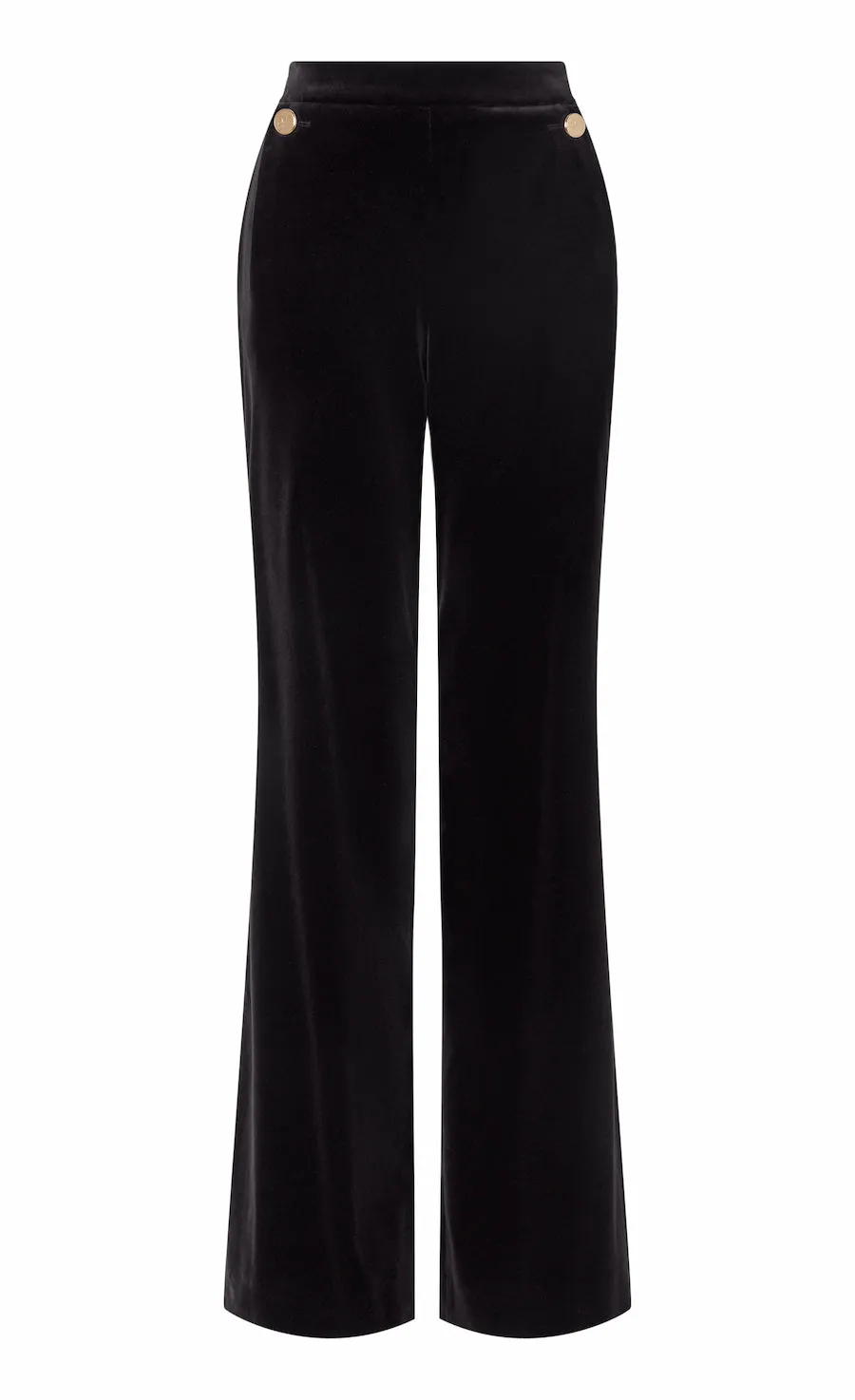 Temperley London Clove spodnie welwetowe czarne welwet
