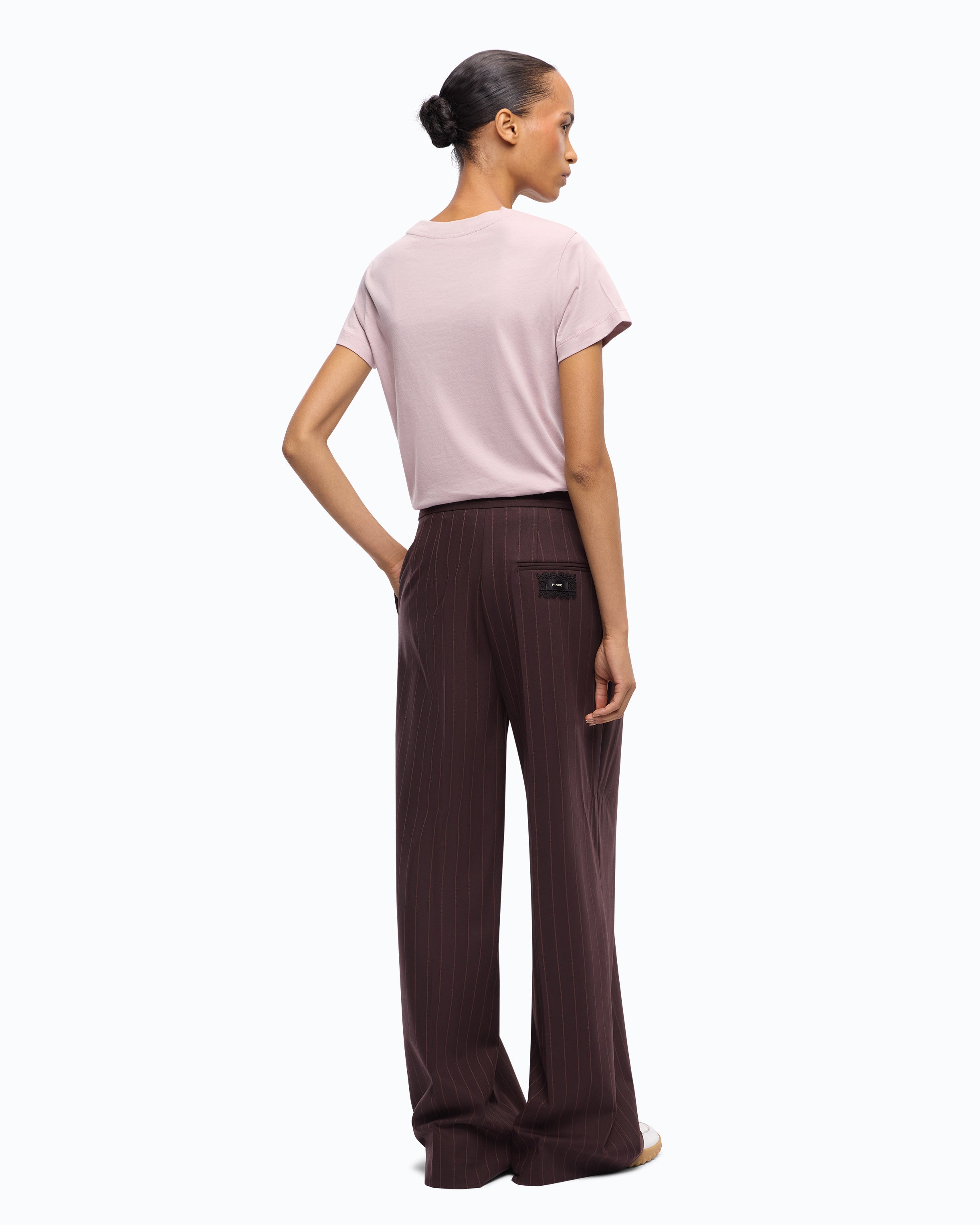 Pinko Plumeria Pants spodnie palazzo krata
