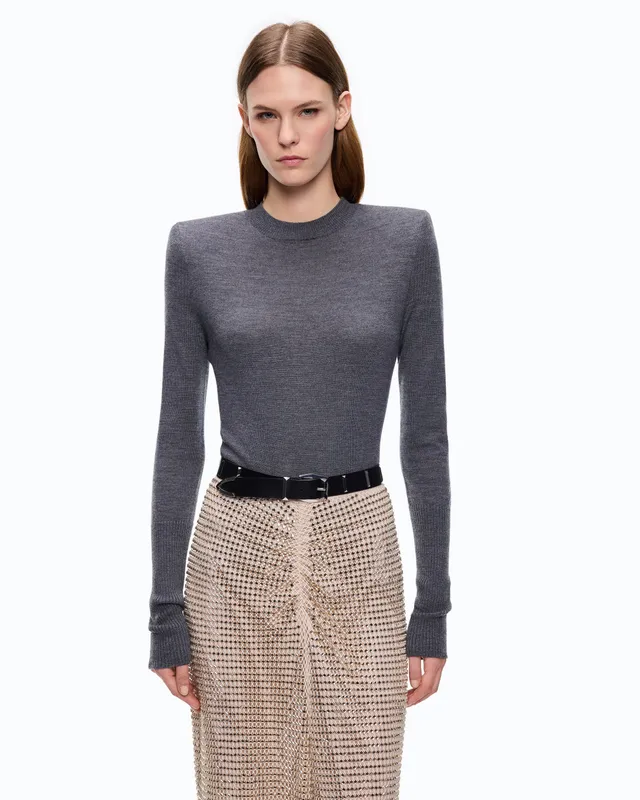 Pinko Lubecca Sweater sweter szary merynosy