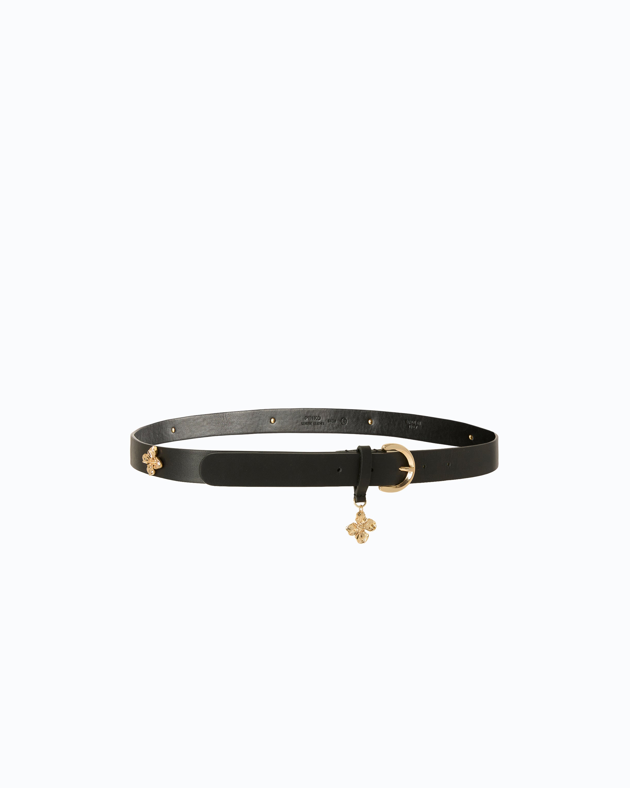 Pinko Low Belt H2.5 pasek skórzany czarny 2 cm