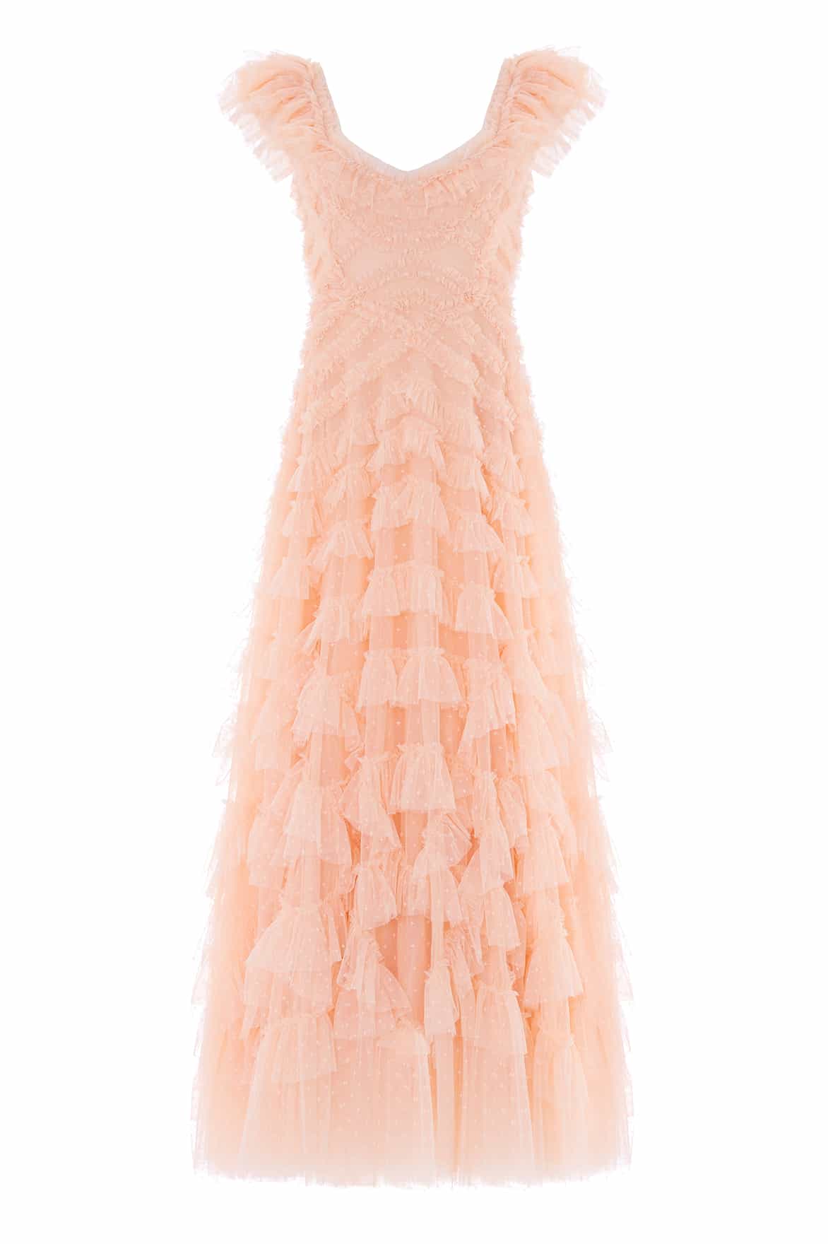Needle & Thread Lola Backless suknia Pink odkryte plecy