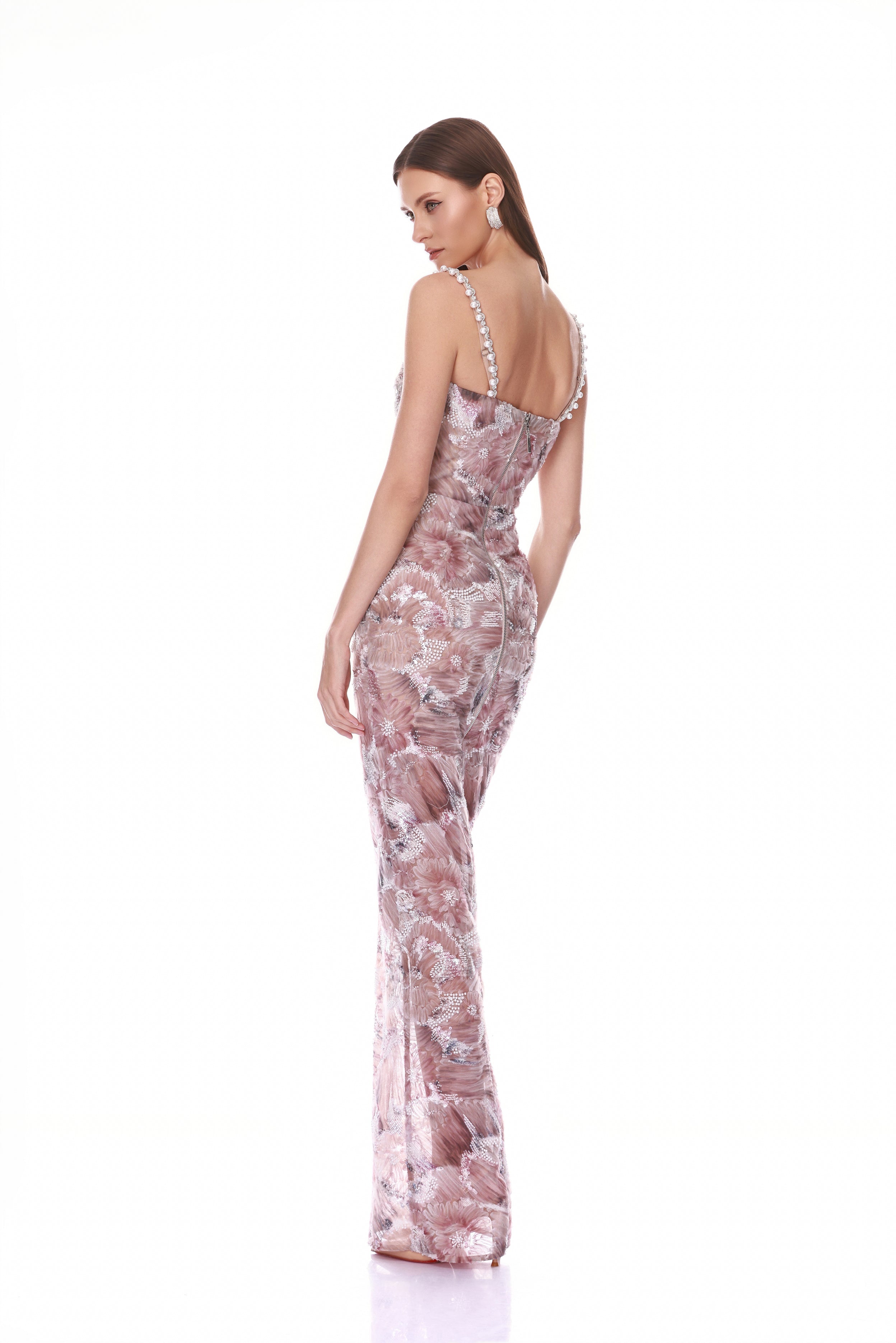 Bronx and Banco Eve Dahlia Blush sukienka maxi na ramiączkach
