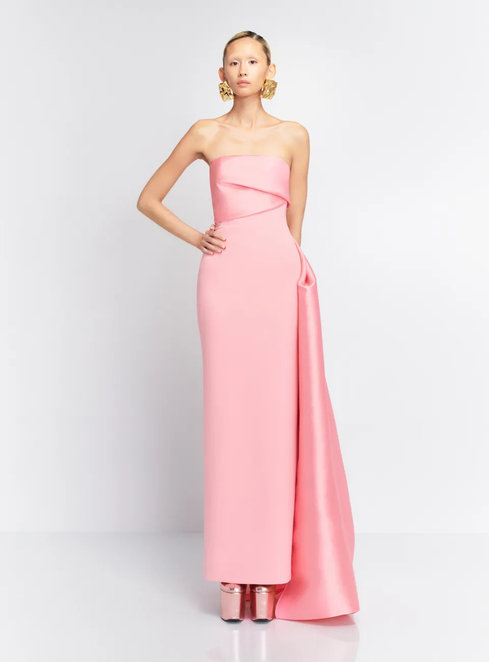 Solace London The Kinsley Maxi Dress sukienka różowa bez ramiączek