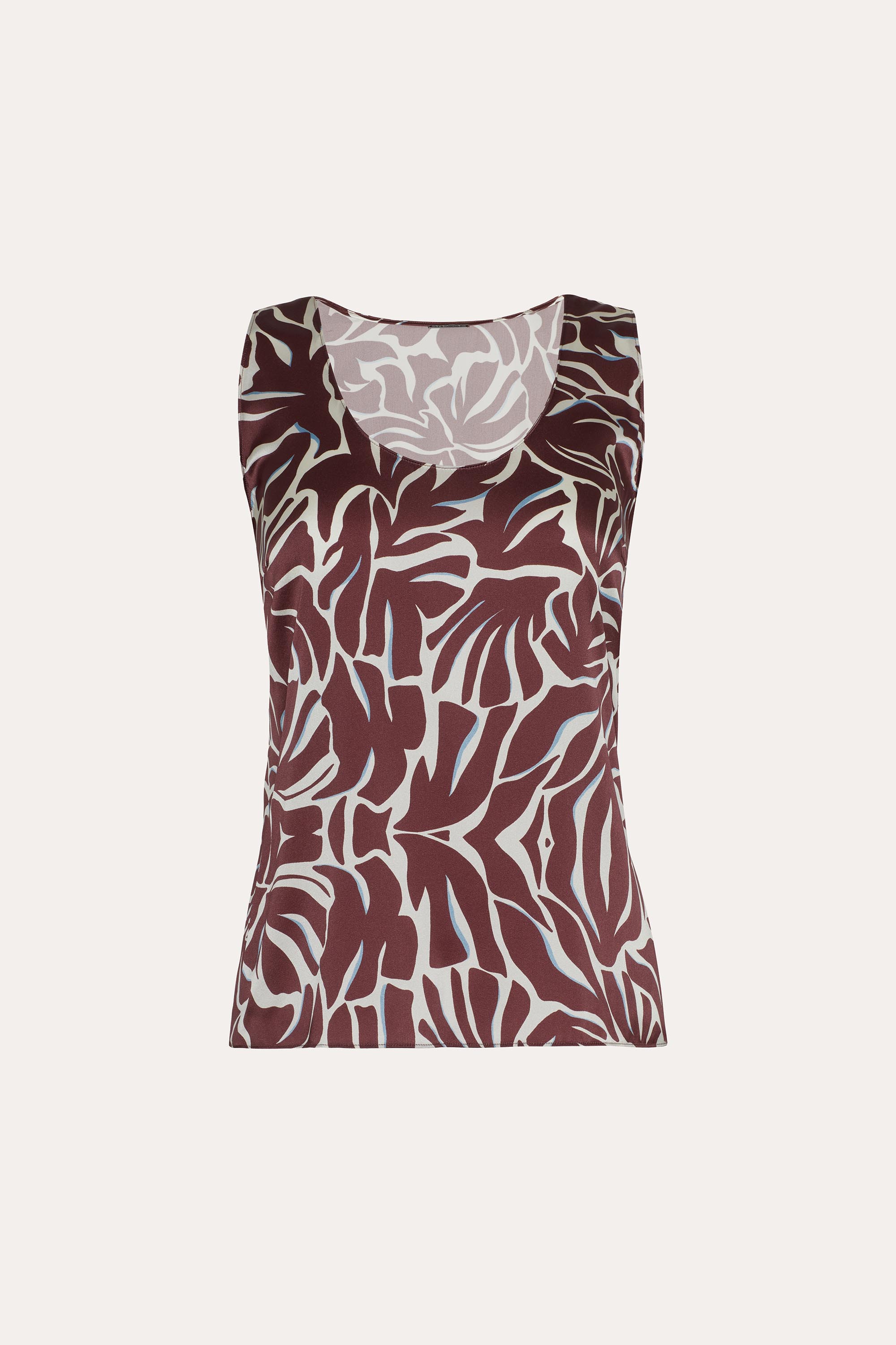 Elie Tahari Naya Silk Charmeuse bluzka koralowa print