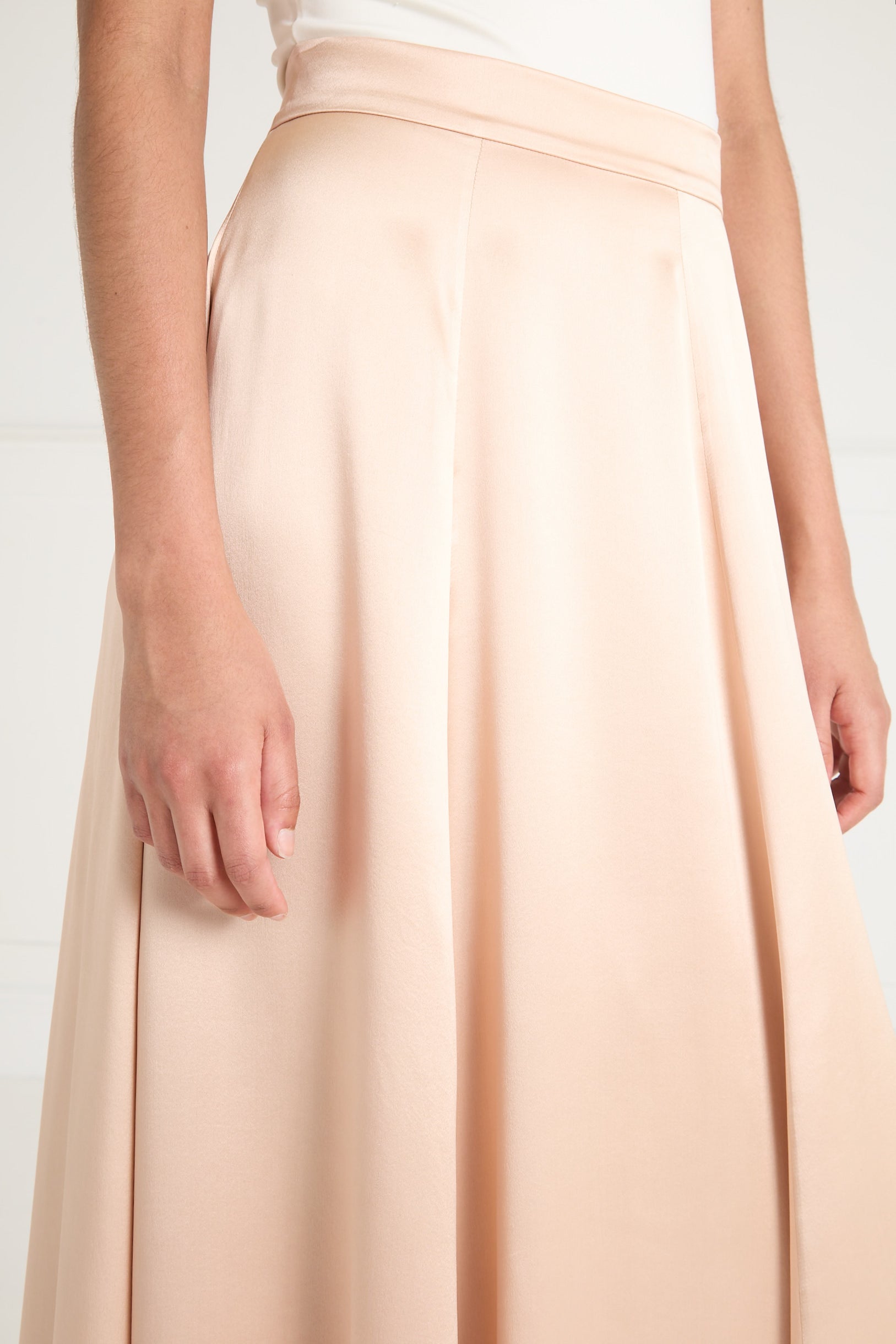 Temperley London Amerie spódnica satynowa Champagne długa