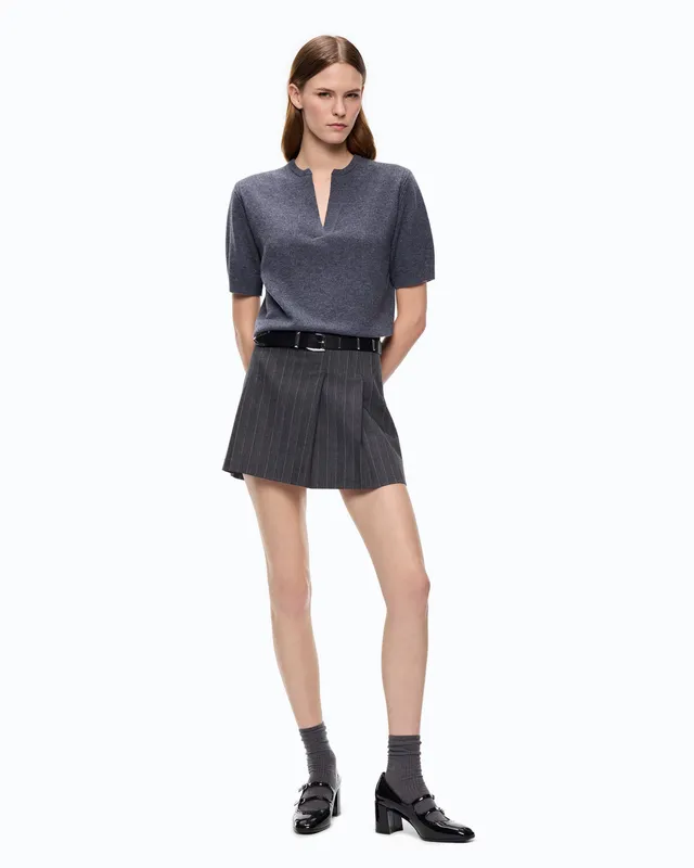 Pinko Giunco spódnica mini plisowana szara