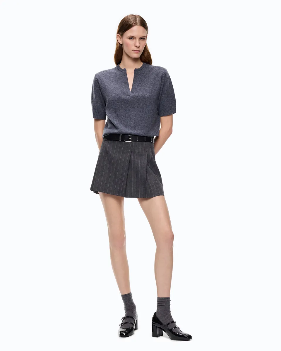 Pinko Giunco spódnica mini plisowana szara