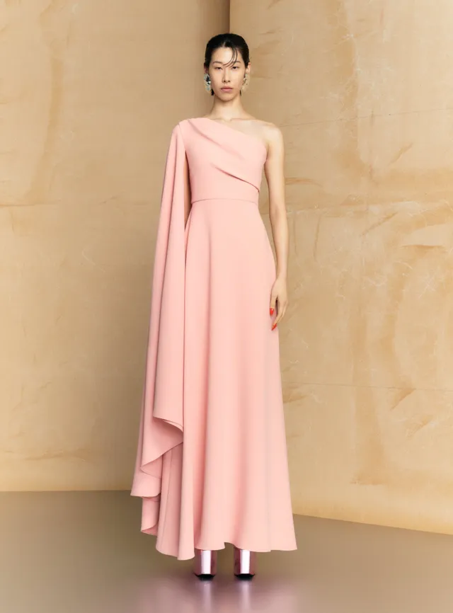 SOLACE LONDON Yazmin Maxi sukienka różowa jedno ramię