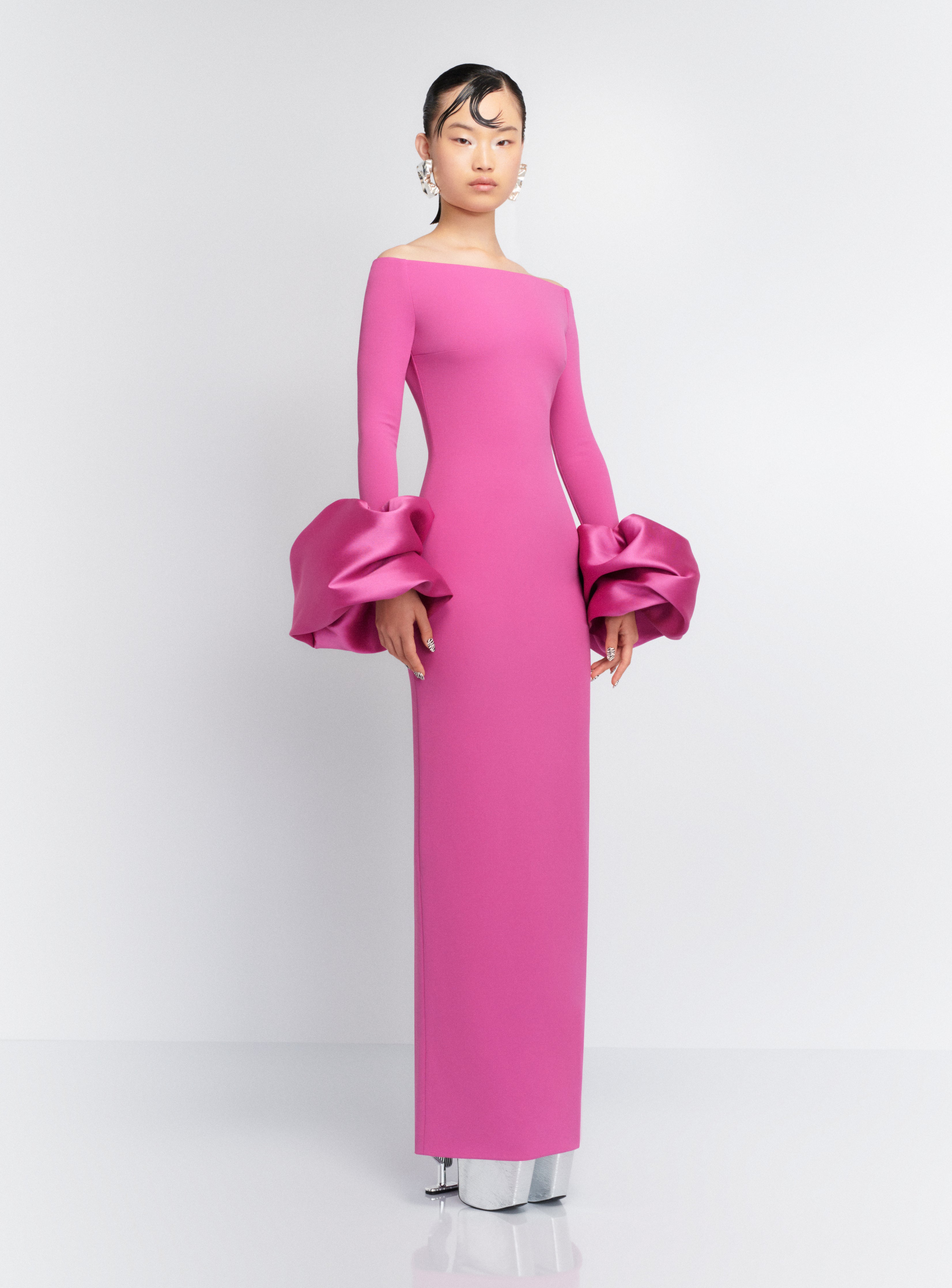 Solace London Talia sukienka maxi różowa berry
