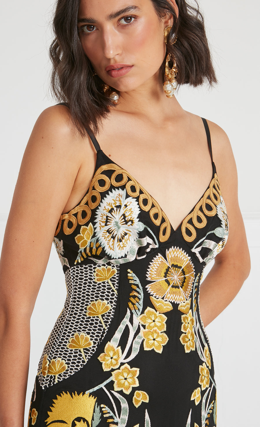 Temperley London Remi sukienka Black długość maxi