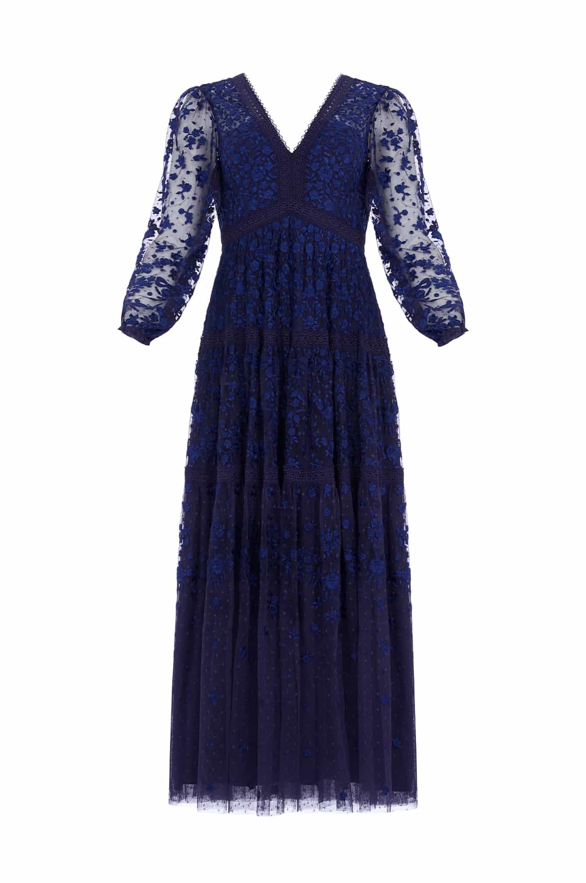 Needle & Thread Celestia Ribbon Ankle Gown sukienka niebieska