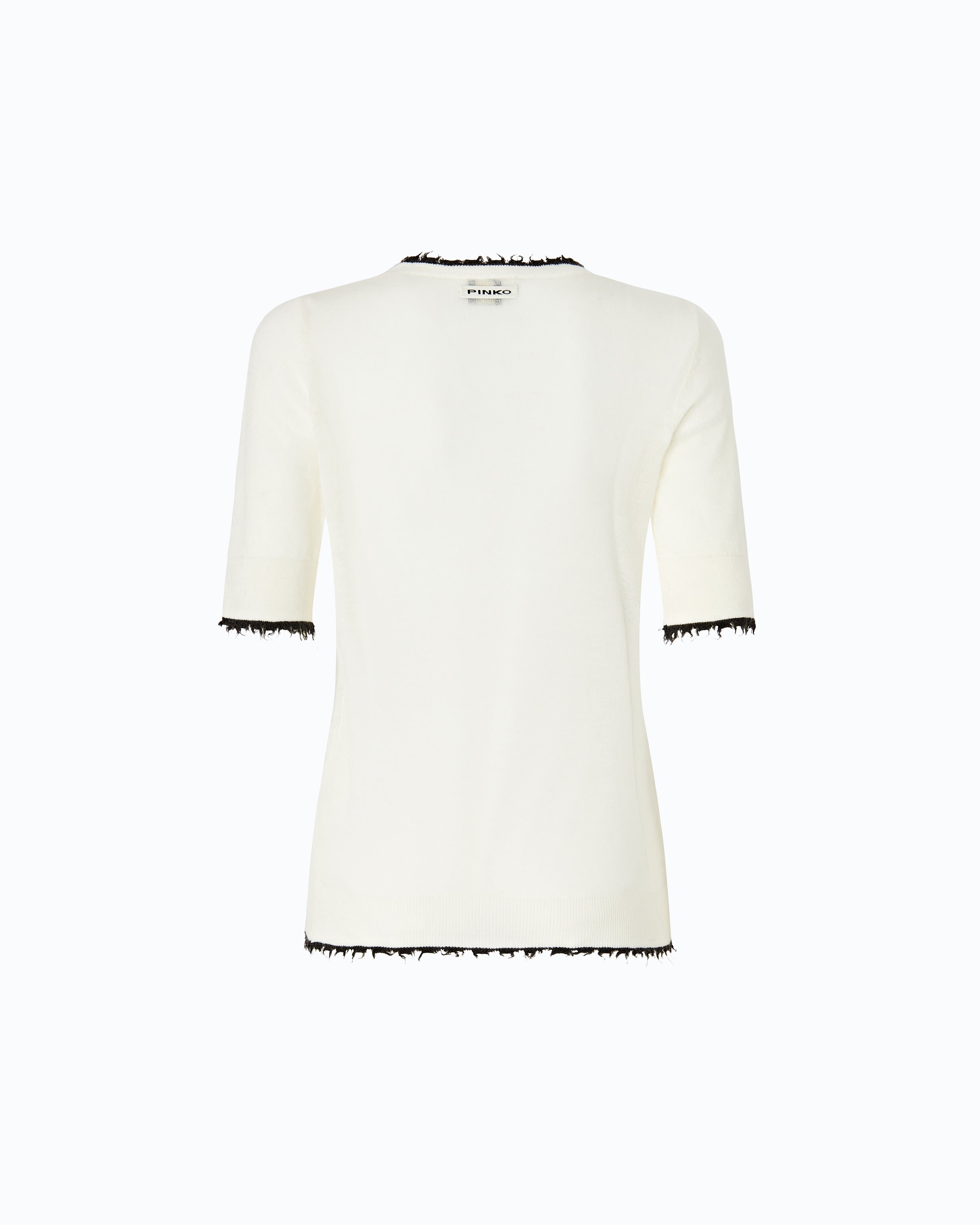 Pinko Nicosia Sweater sweter biały krótki rękaw