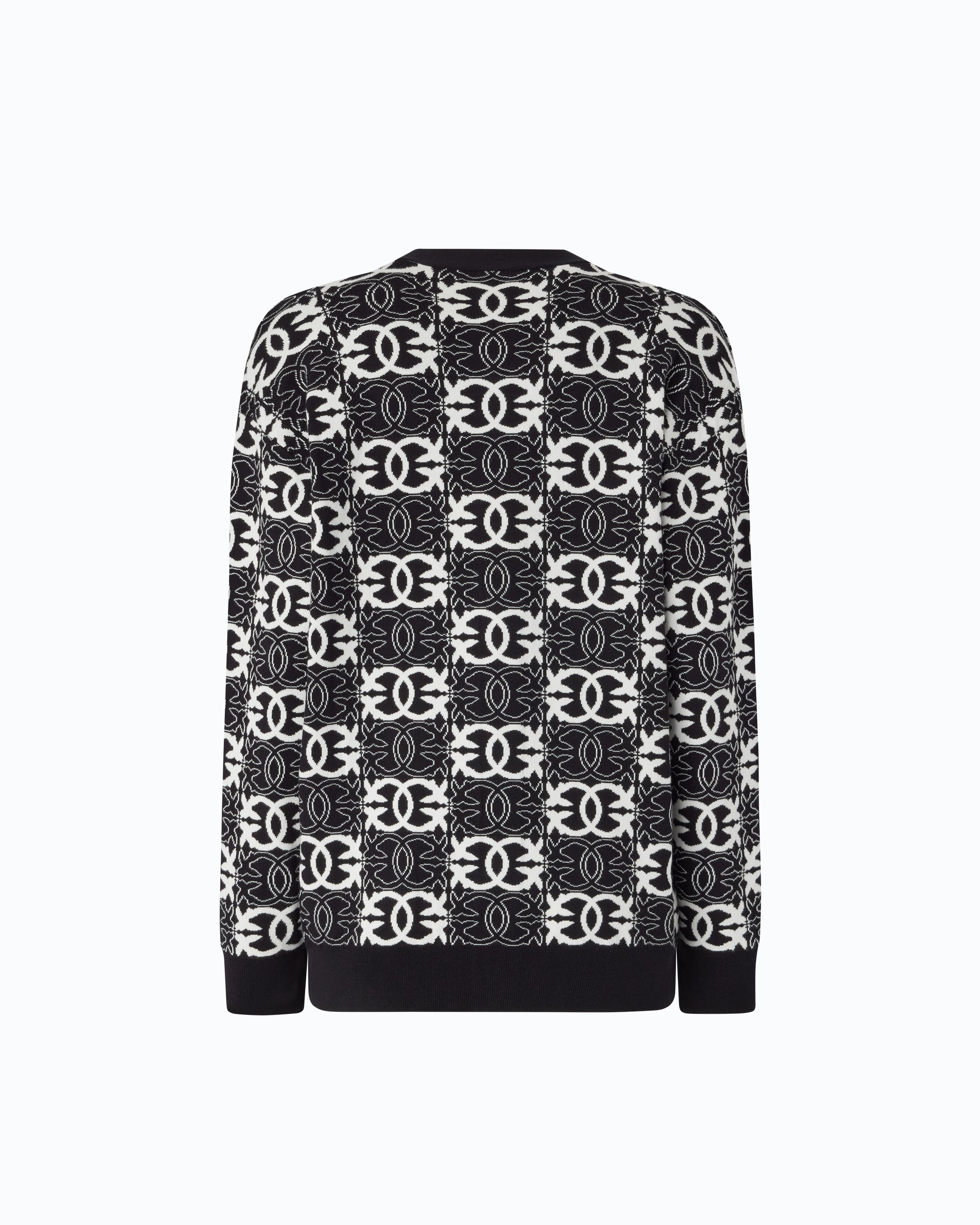 Pinko kardigan oversize Love Birds z guzikami