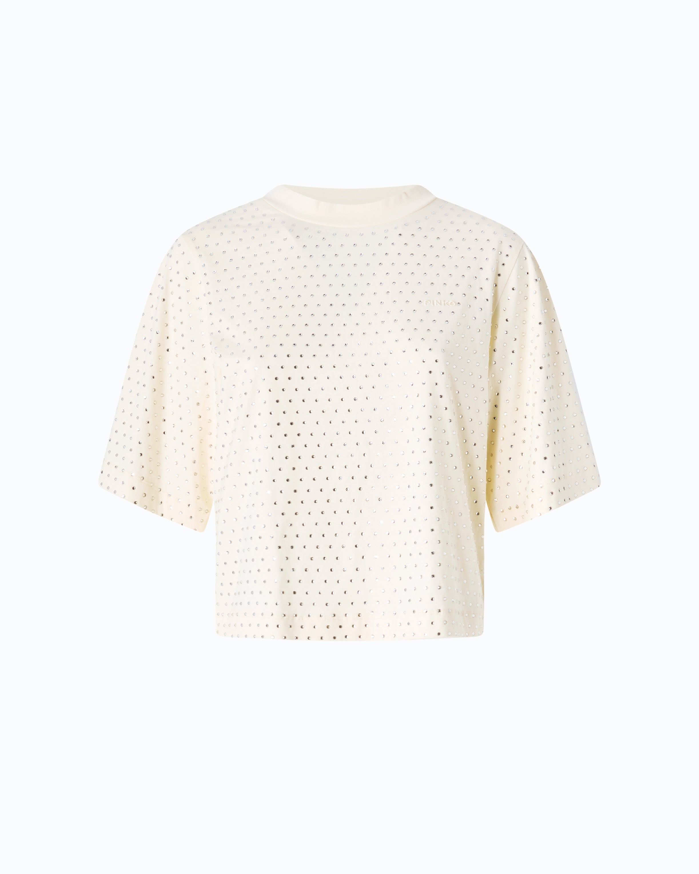 Pinko Niamey T-shirt żółty z kryształkami