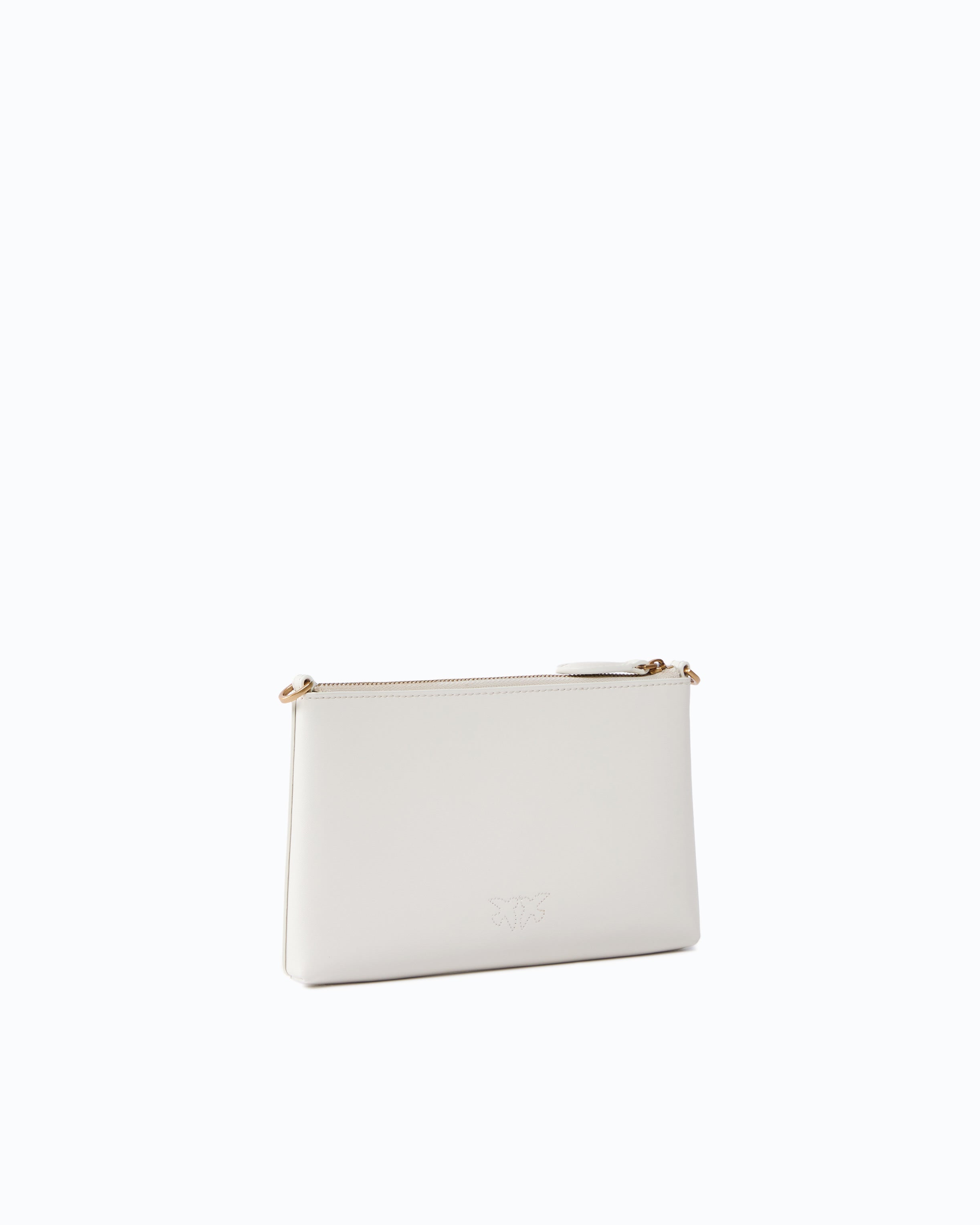 Pinko Flat Horizontal Mini kopertówka skórzana biała