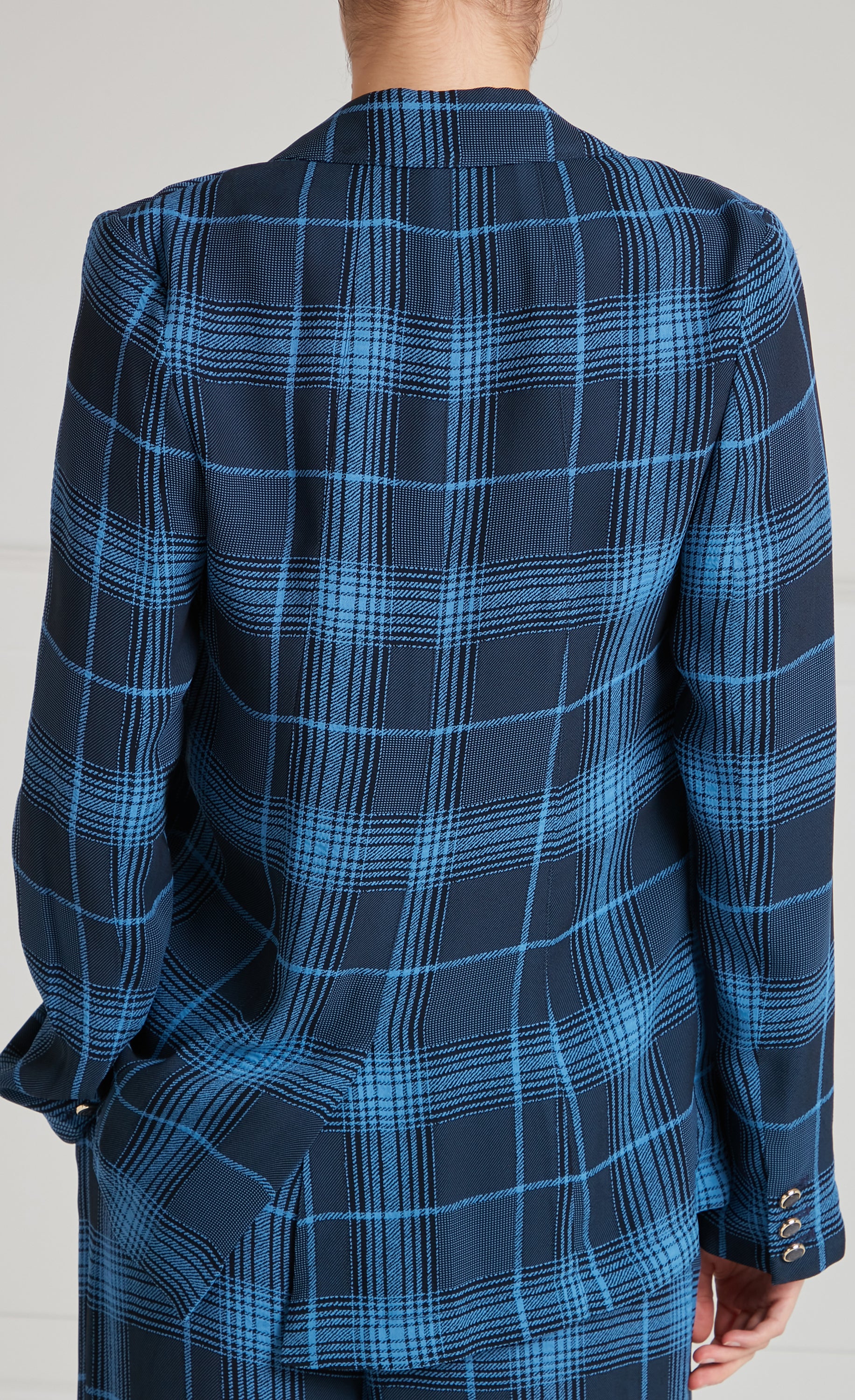 Temperley London Plath Jacket żakiet granatowy w kratę