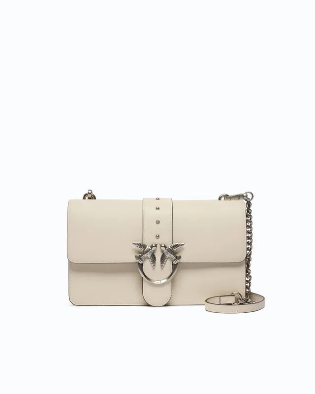 Pinko Love One torebka średnia biała skórzana crossbody